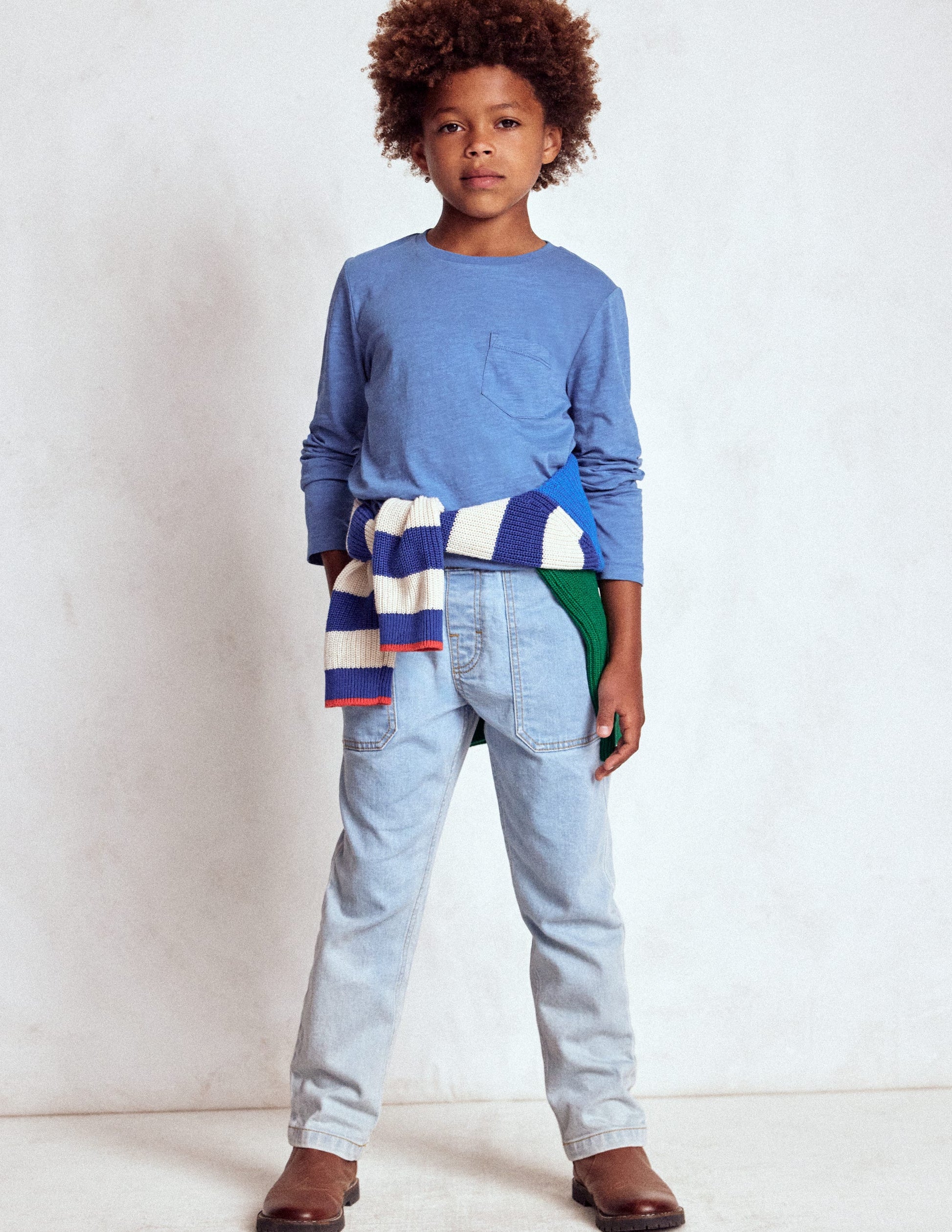 Langärmliges T-Shirt für den Alltag-Flussblau-2