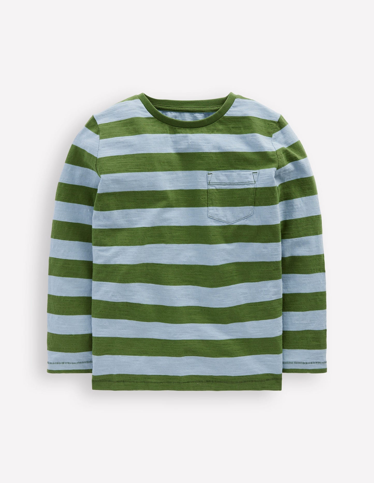 Langärmliges T-Shirt für den Alltag-Gletscherblau/Brokkoligrün
