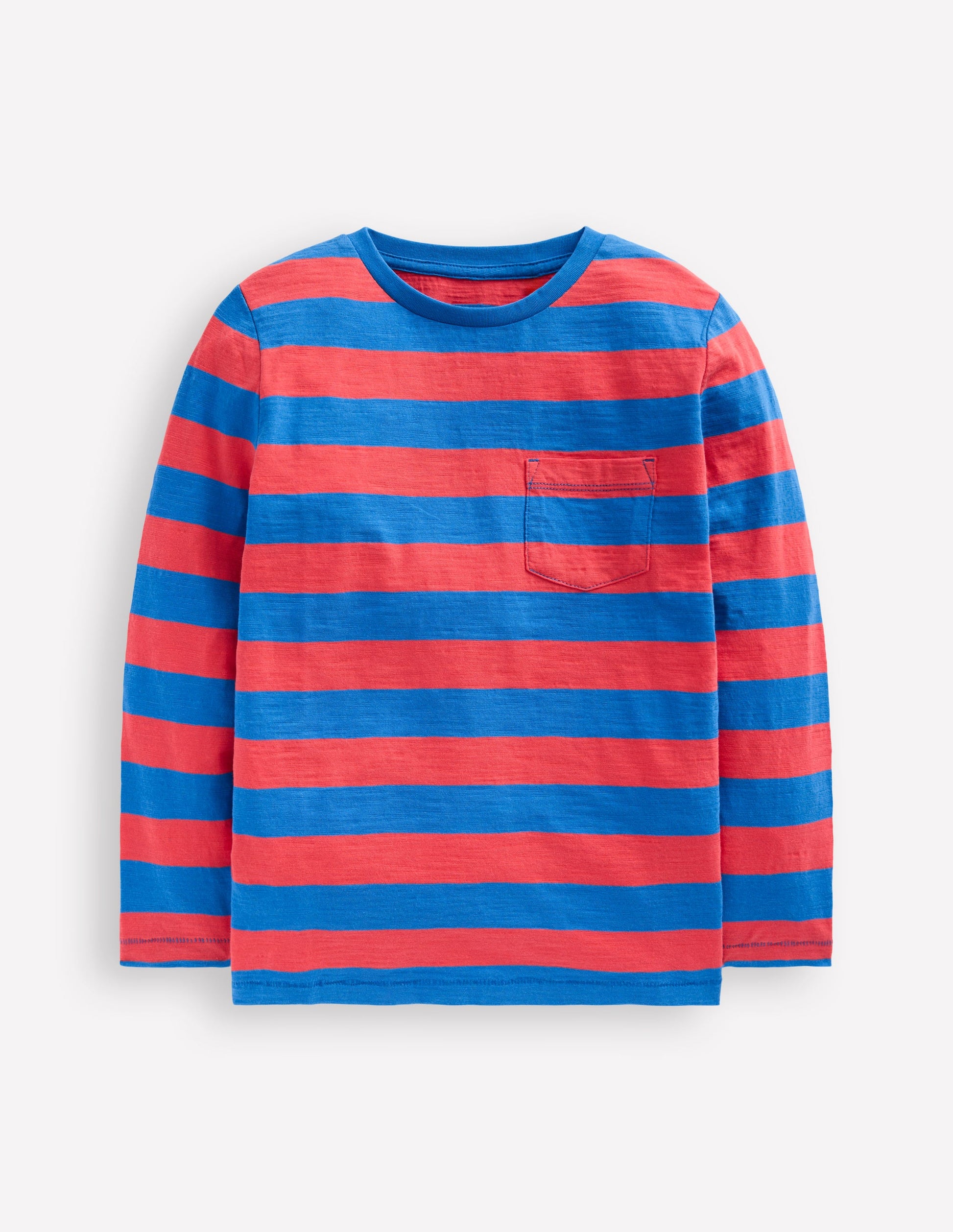 Langärmliges T-Shirt für den Alltag-Eisvogelblau/Marmeladenrot-4