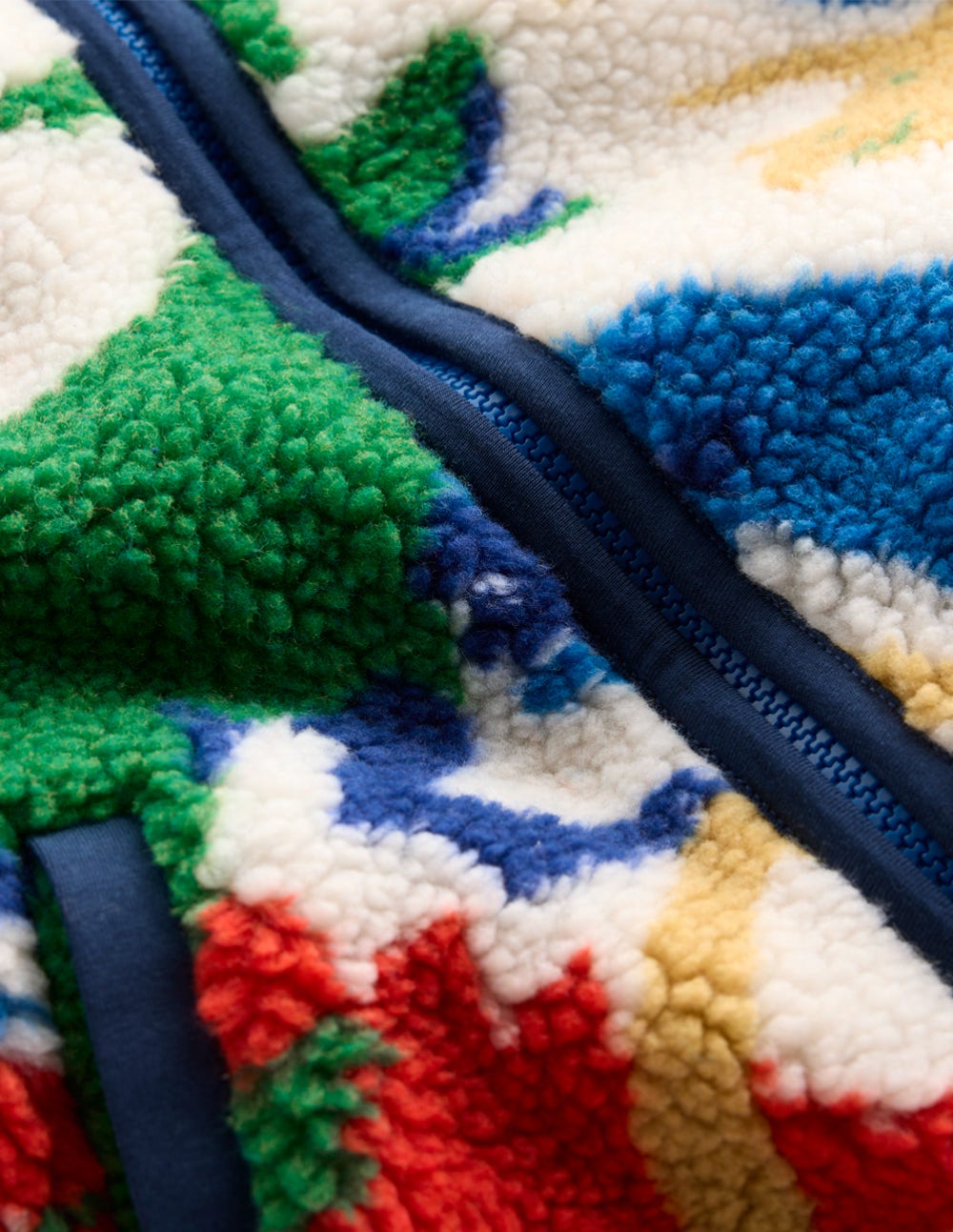 Kuschelige Teddyfell-Jacke-Bunt Dinos