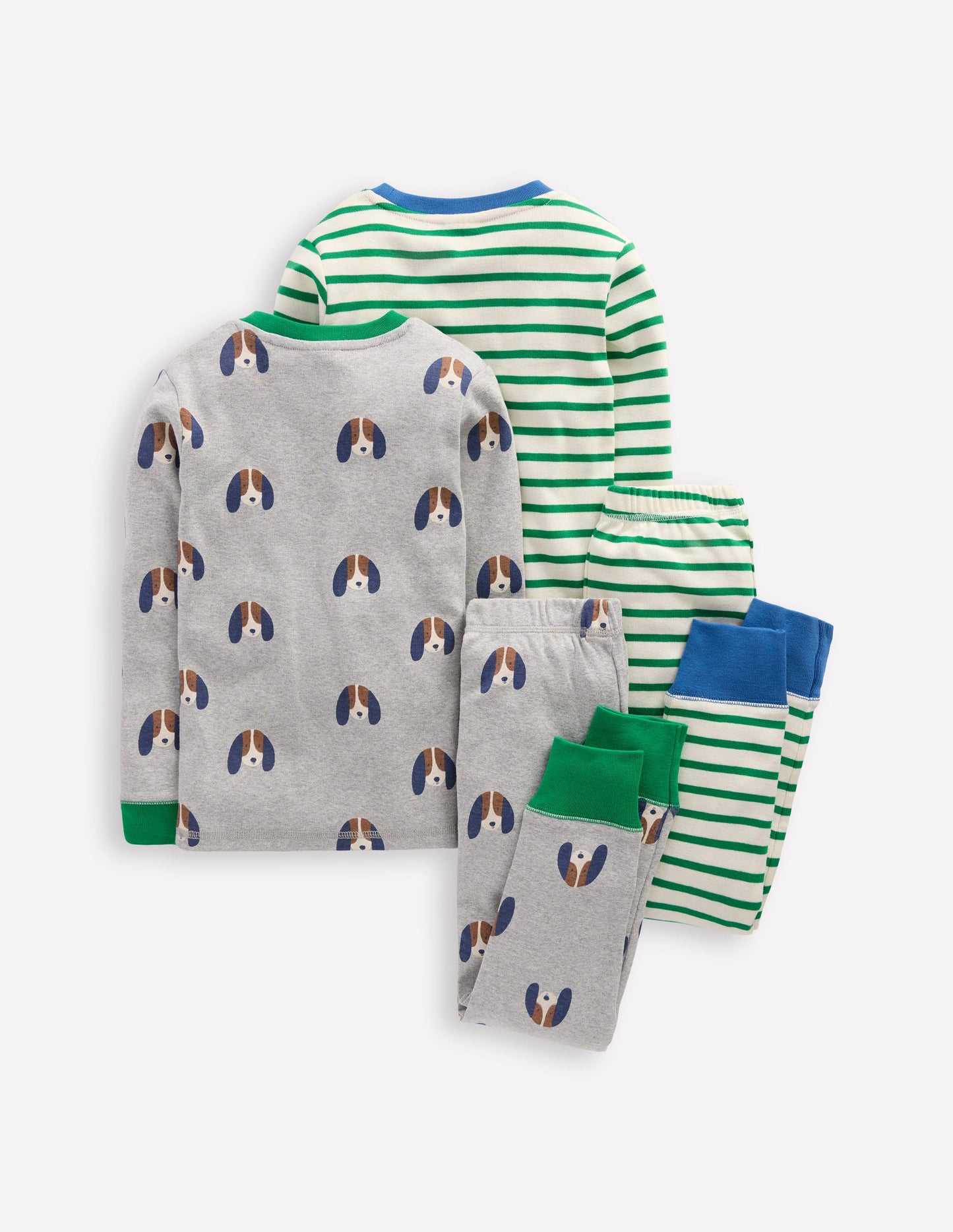 2 pyjamas douillets-Chiots et rayures