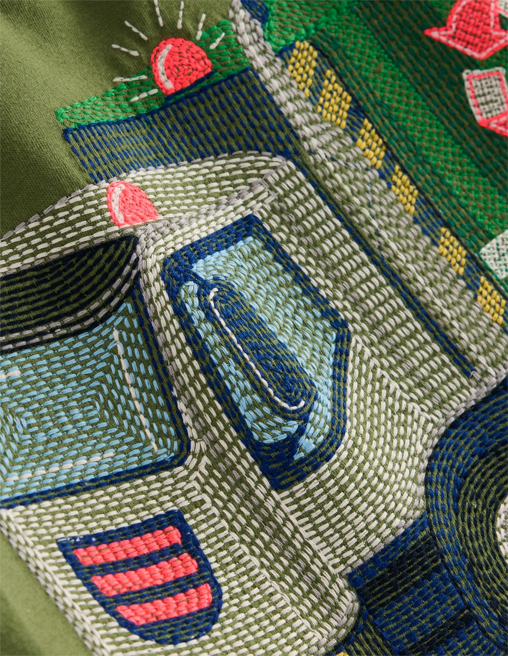 T-Shirt mit Superstitch-Design-Safarigrün Müllabfuhr