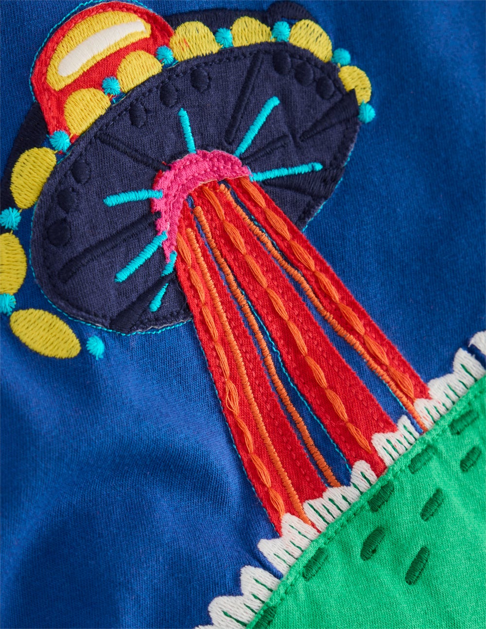 T-Shirt mit Applikation-Dino Weltall