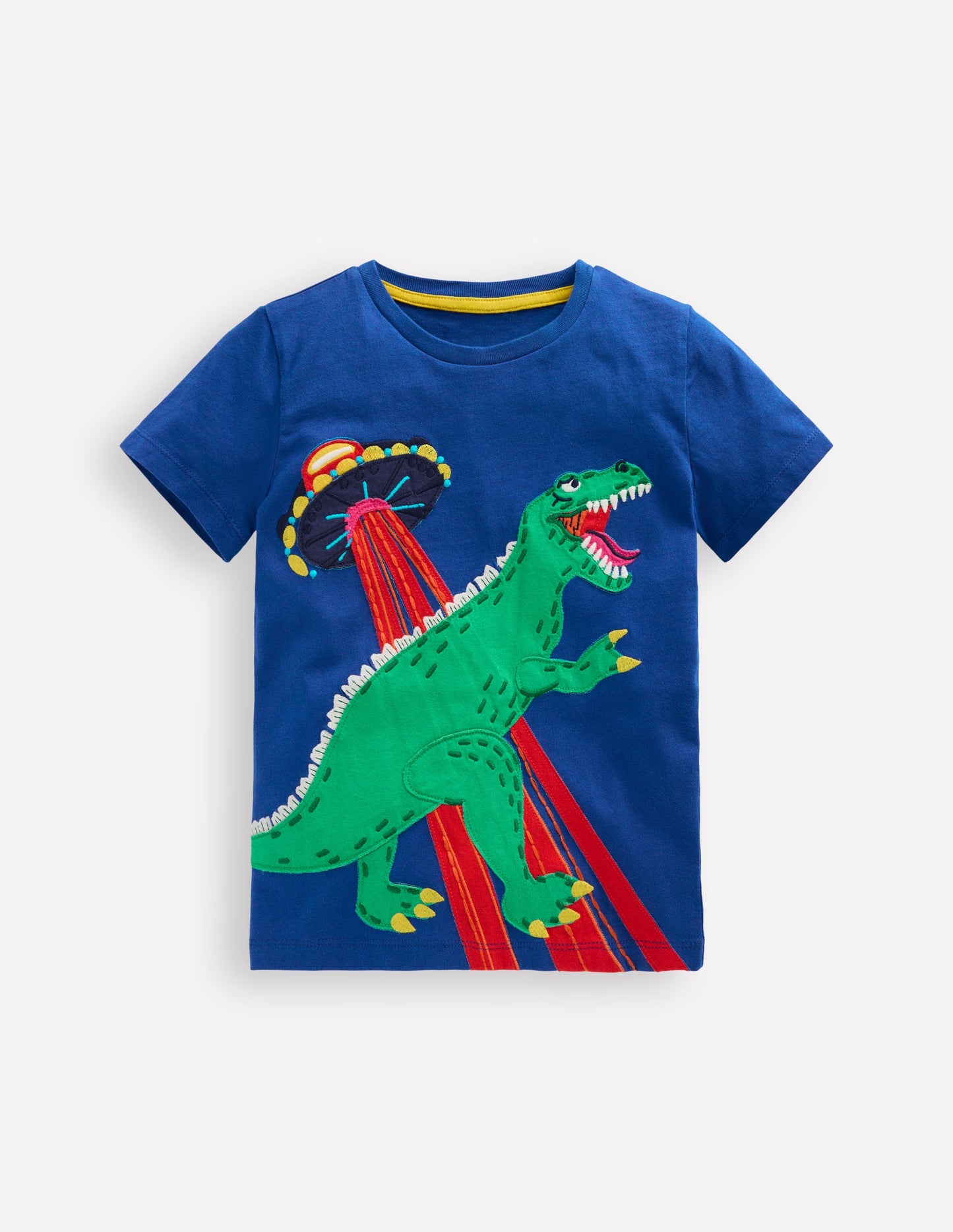 T-Shirt mit Applikation-Dino Weltall