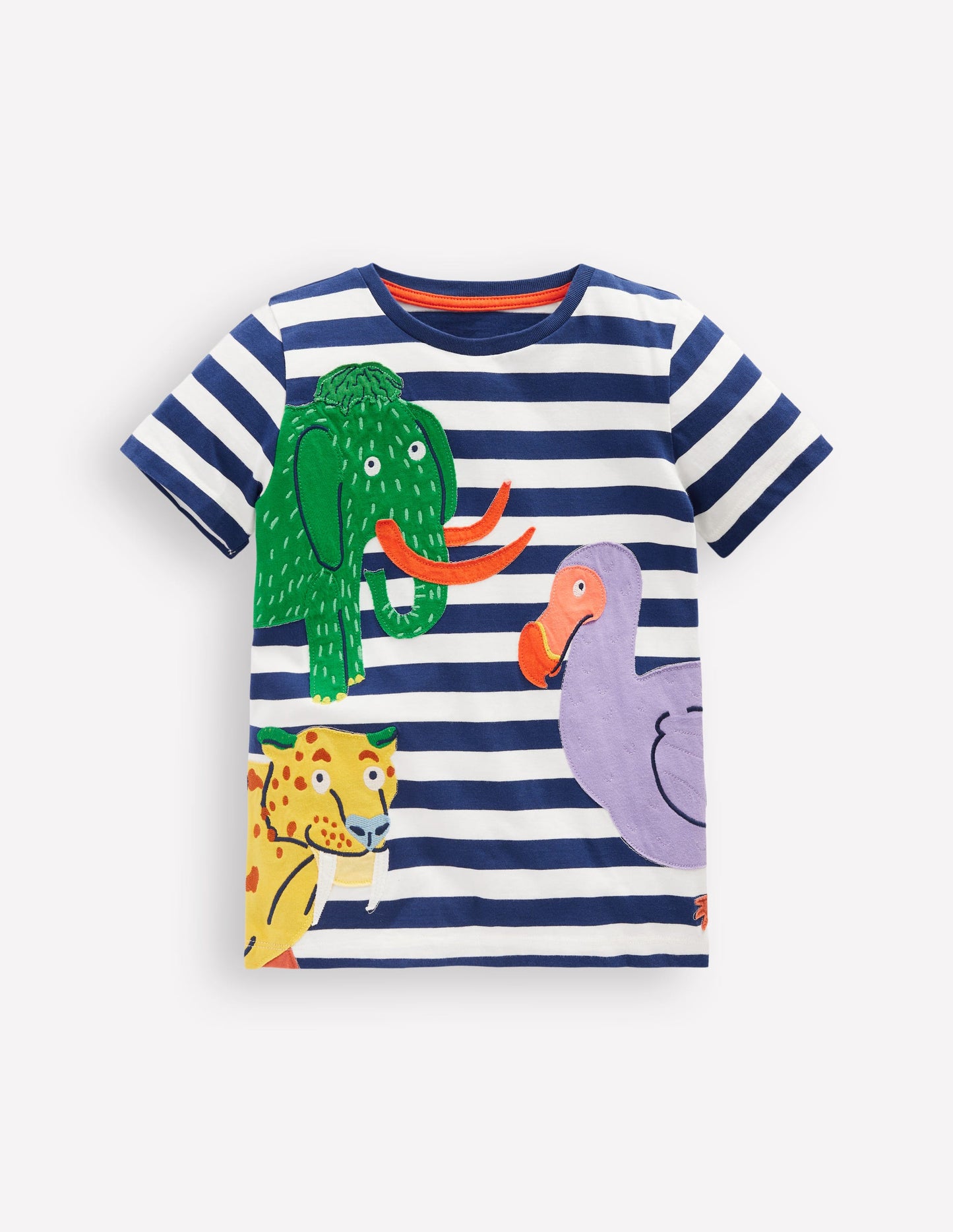 T-Shirt mit Applikation-Prähistorische Tiere Applikation