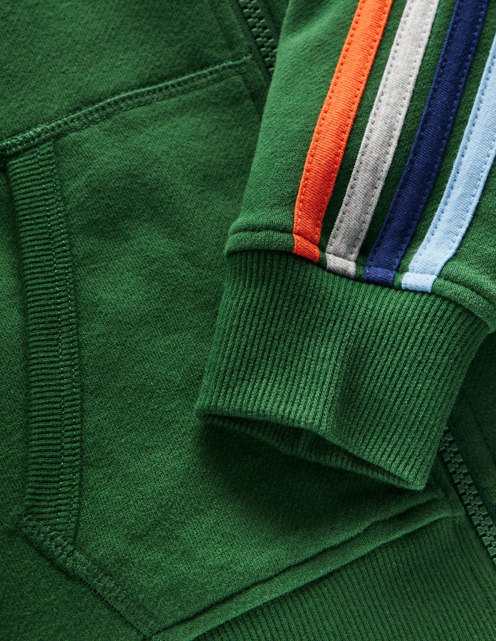 Regenbogen-Kapuzenjacke-Kieferngrün