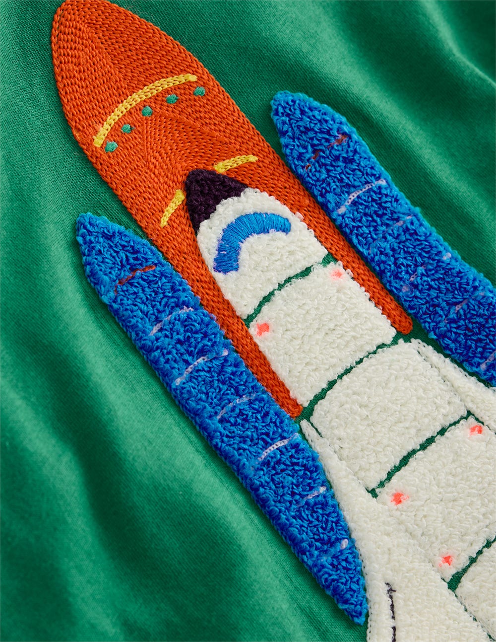 Bouclé-T-Shirt-Schattiges Grün Rakete