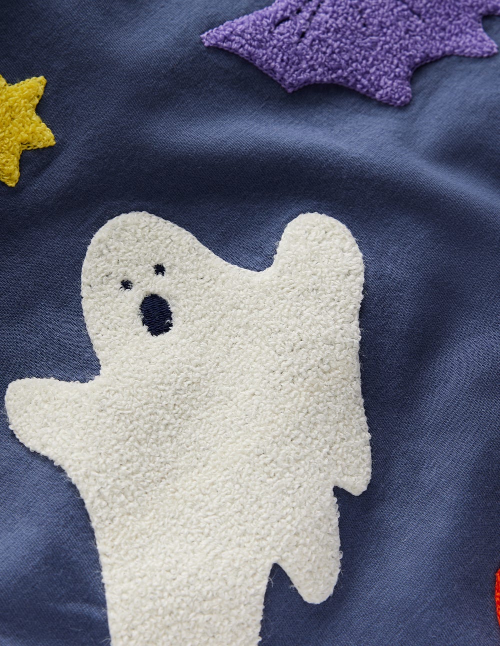 Langarmshirt aus Bouclé-Roboterblau Halloween