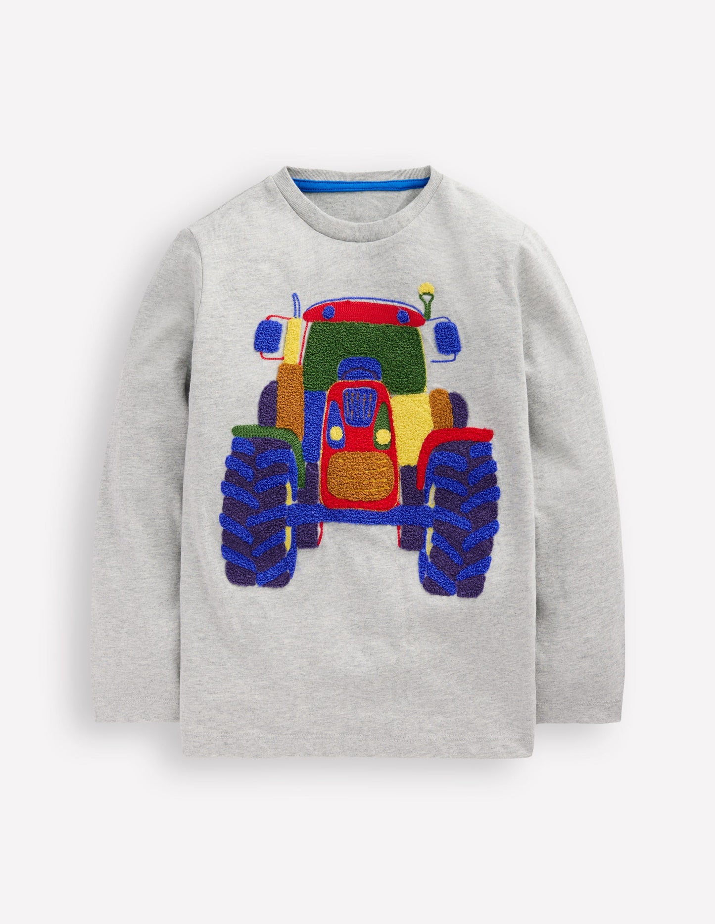 Langarmshirt aus Bouclé-Grau Meliert, Traktor