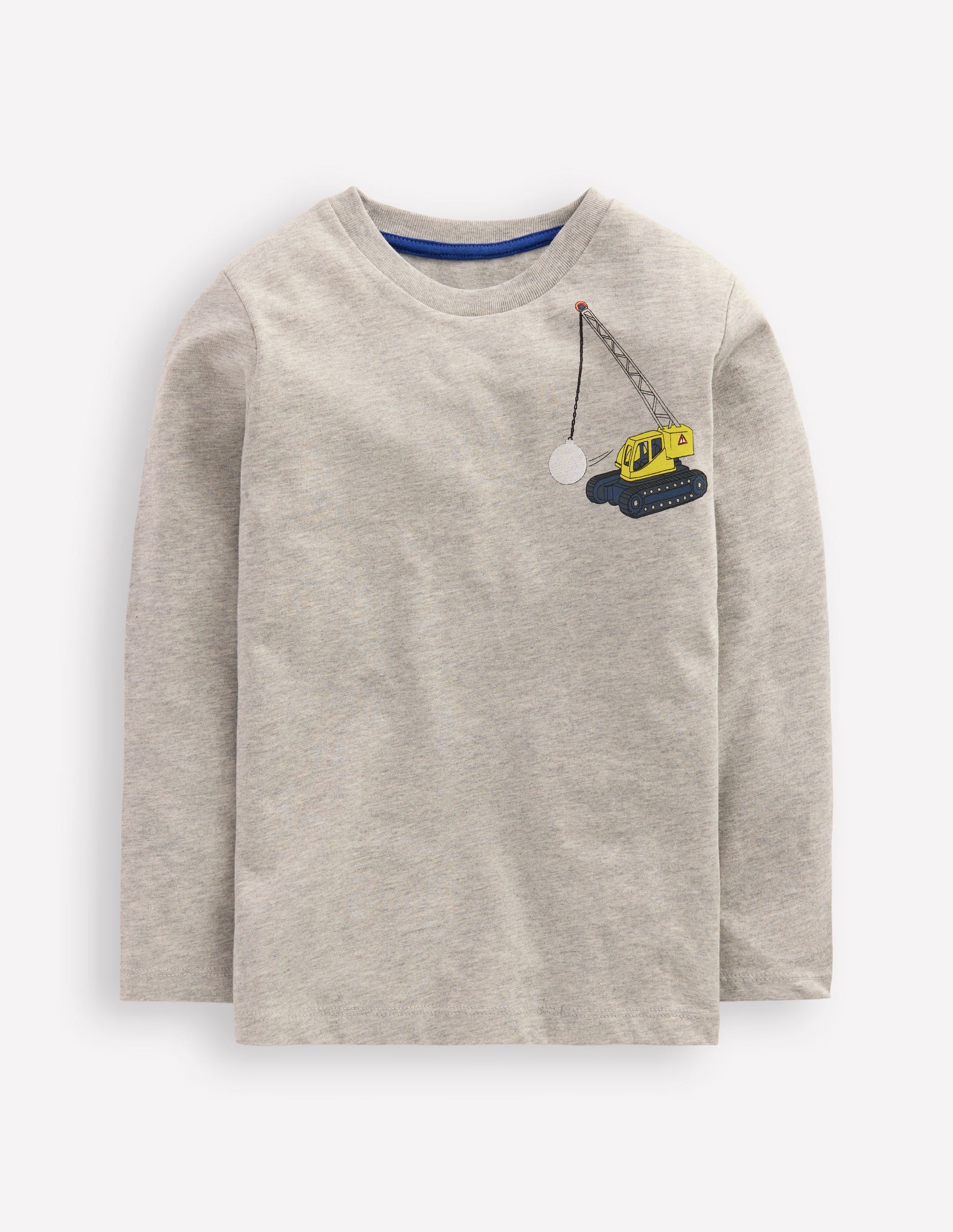 T-Shirt mit Druck auf Vorder- und Rückseite-Grau Meliert, Fahrzeuge-1