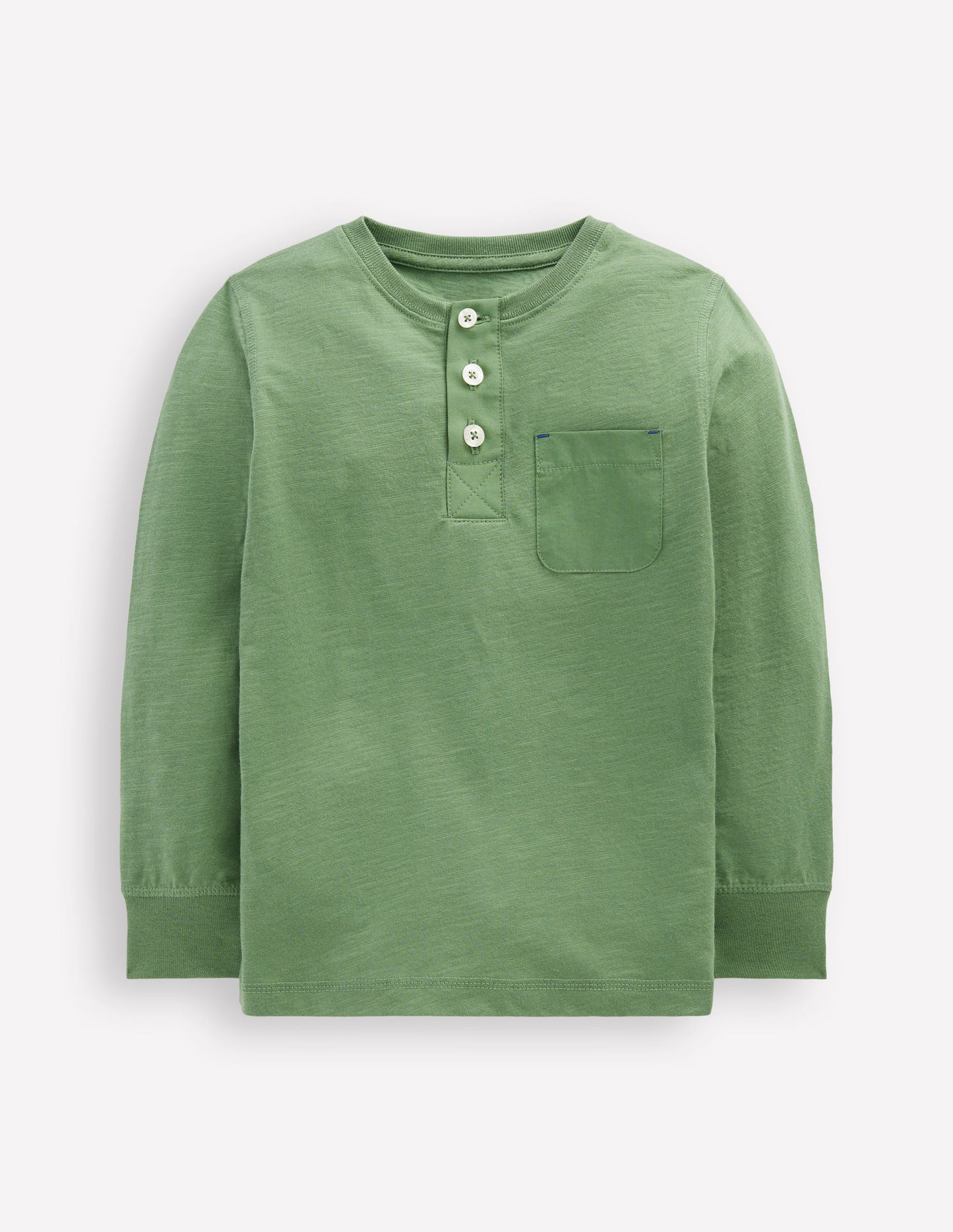 Henley-T-Shirt für den Alltag-Krötengrün