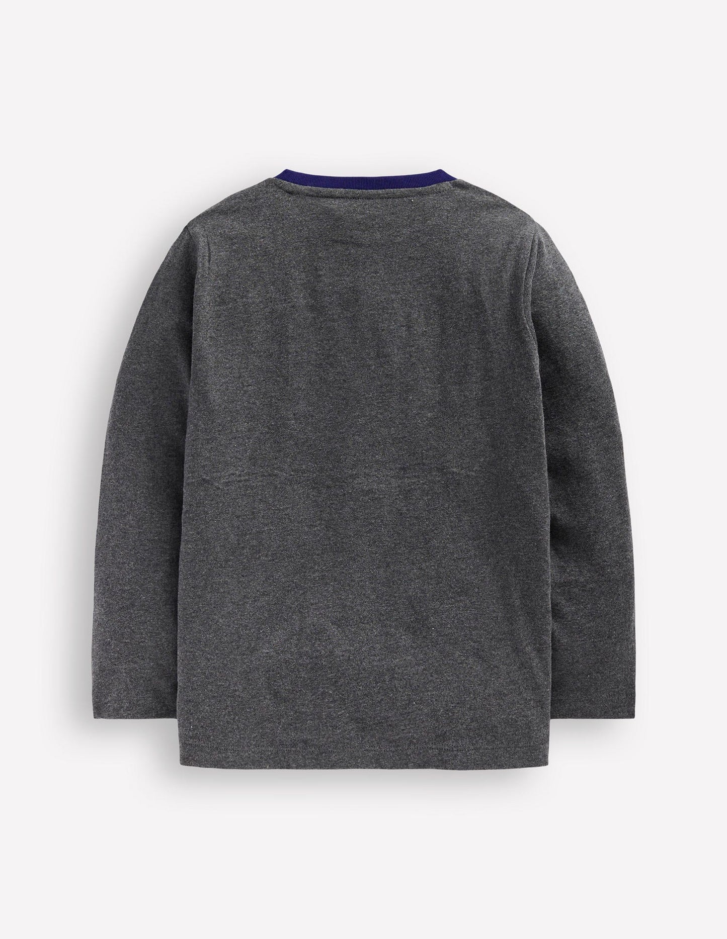 T-Shirt mit Stern-Applikation-Blaugrau Meliert mit Sternen