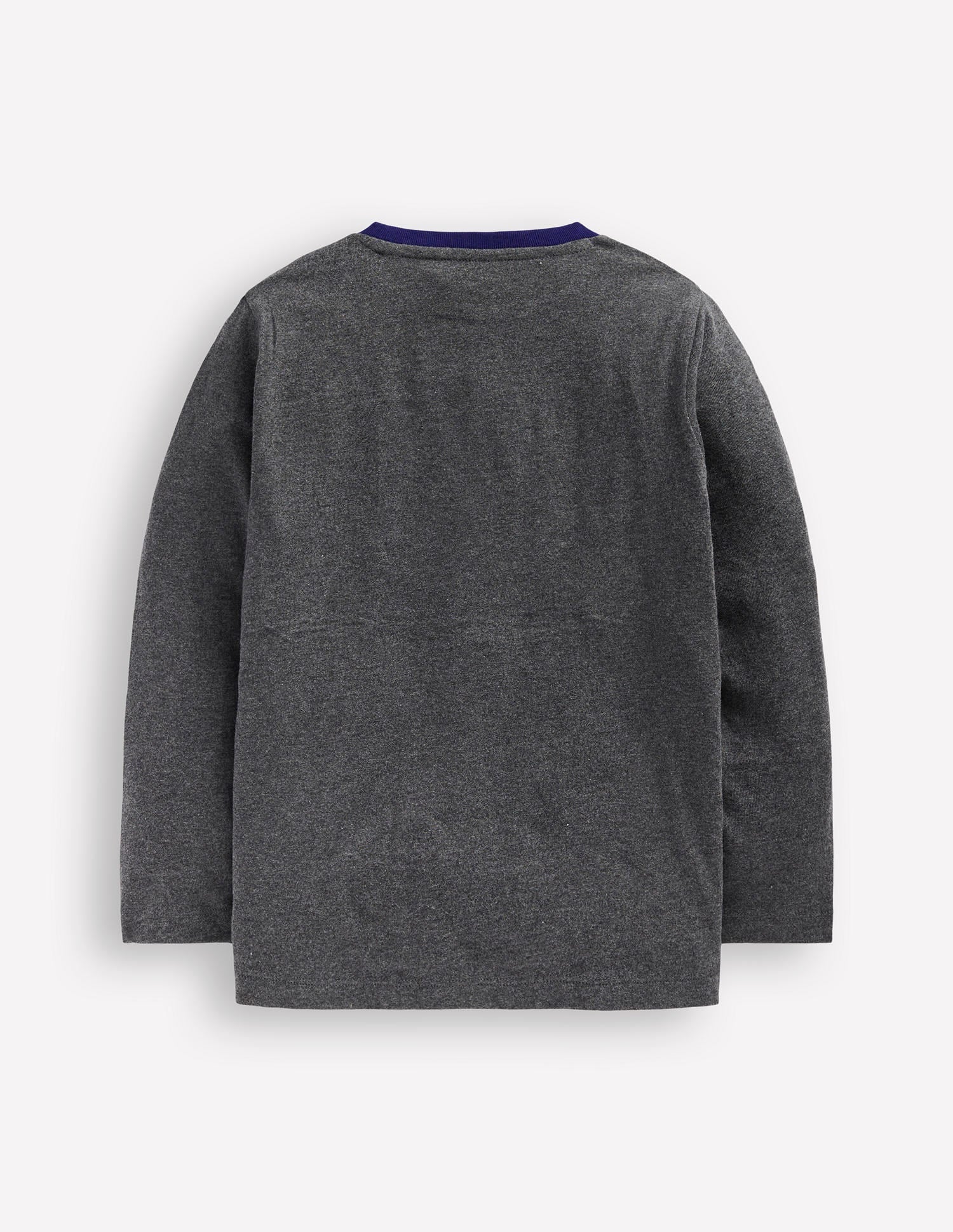 T-Shirt mit Stern-Applikation-Blaugrau Meliert mit Sternen-3