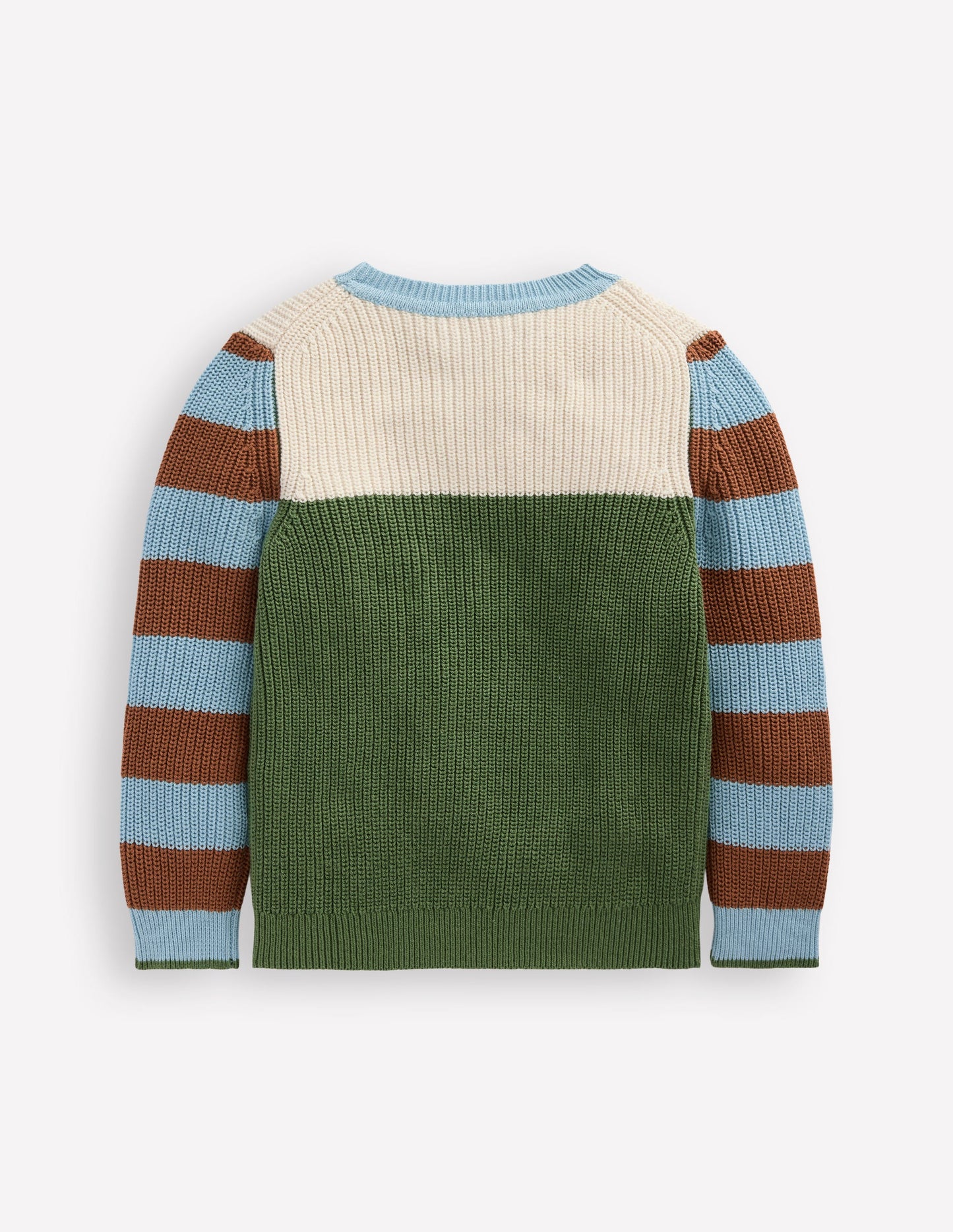 Baumwollpullover für den Alltag-Beige Meliert/Safarigrün
