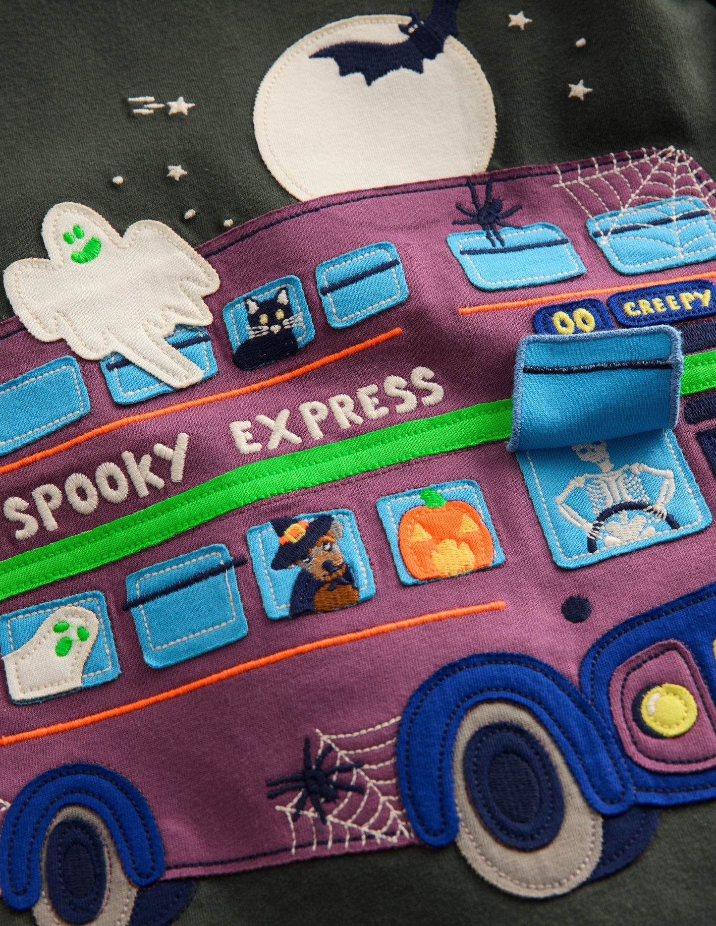 T-Shirt mit Klappe-Rauchgrau Halloween-Bus