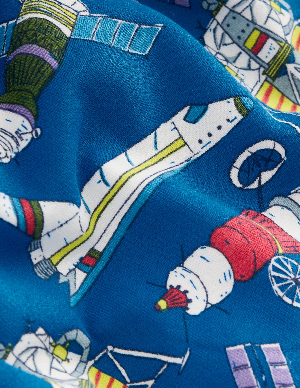 Bedrucktes Sweatshirt-Eisvogelblau Satelliten