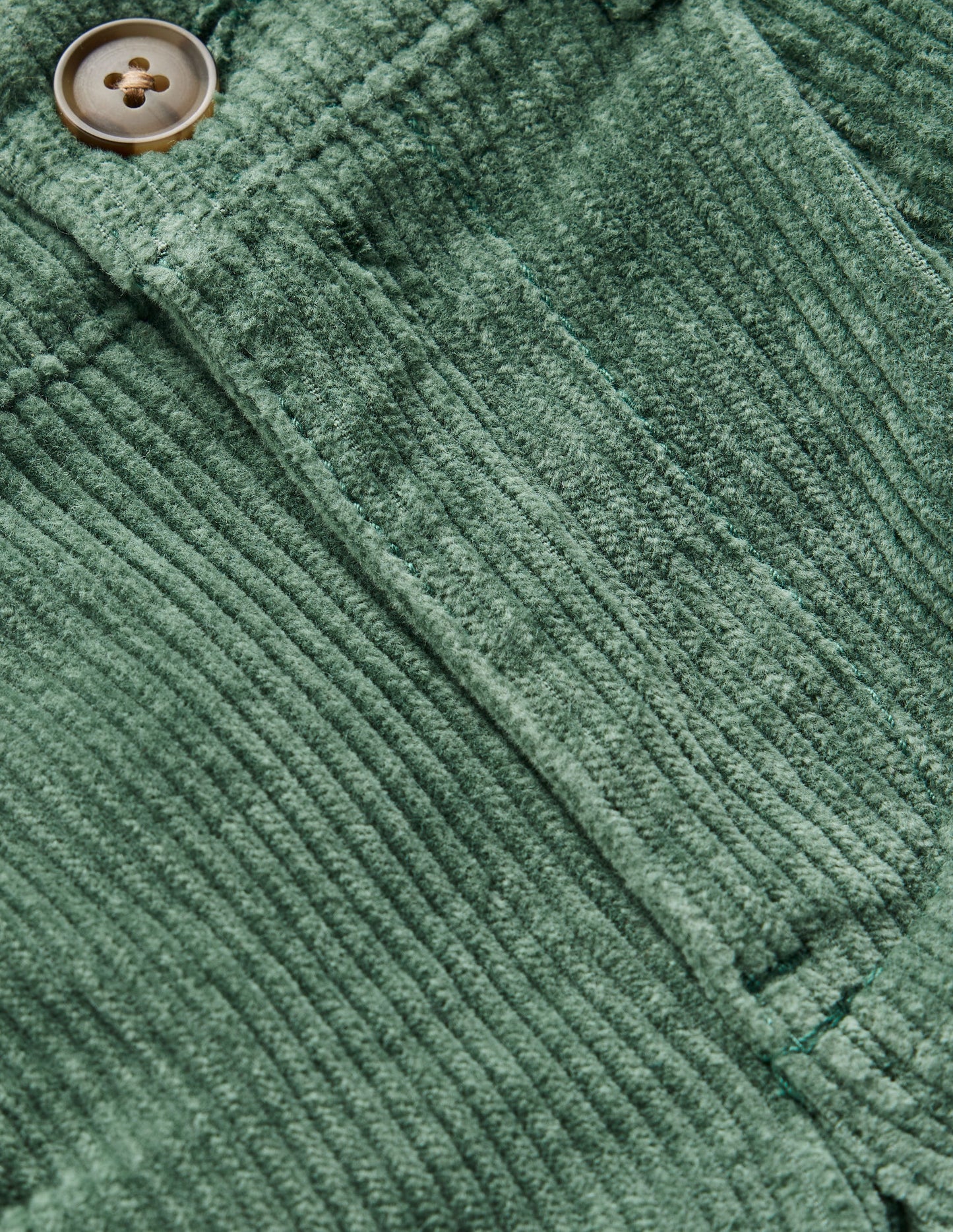 Hose mit Faltendetail vorn-Kiefergrün Cord