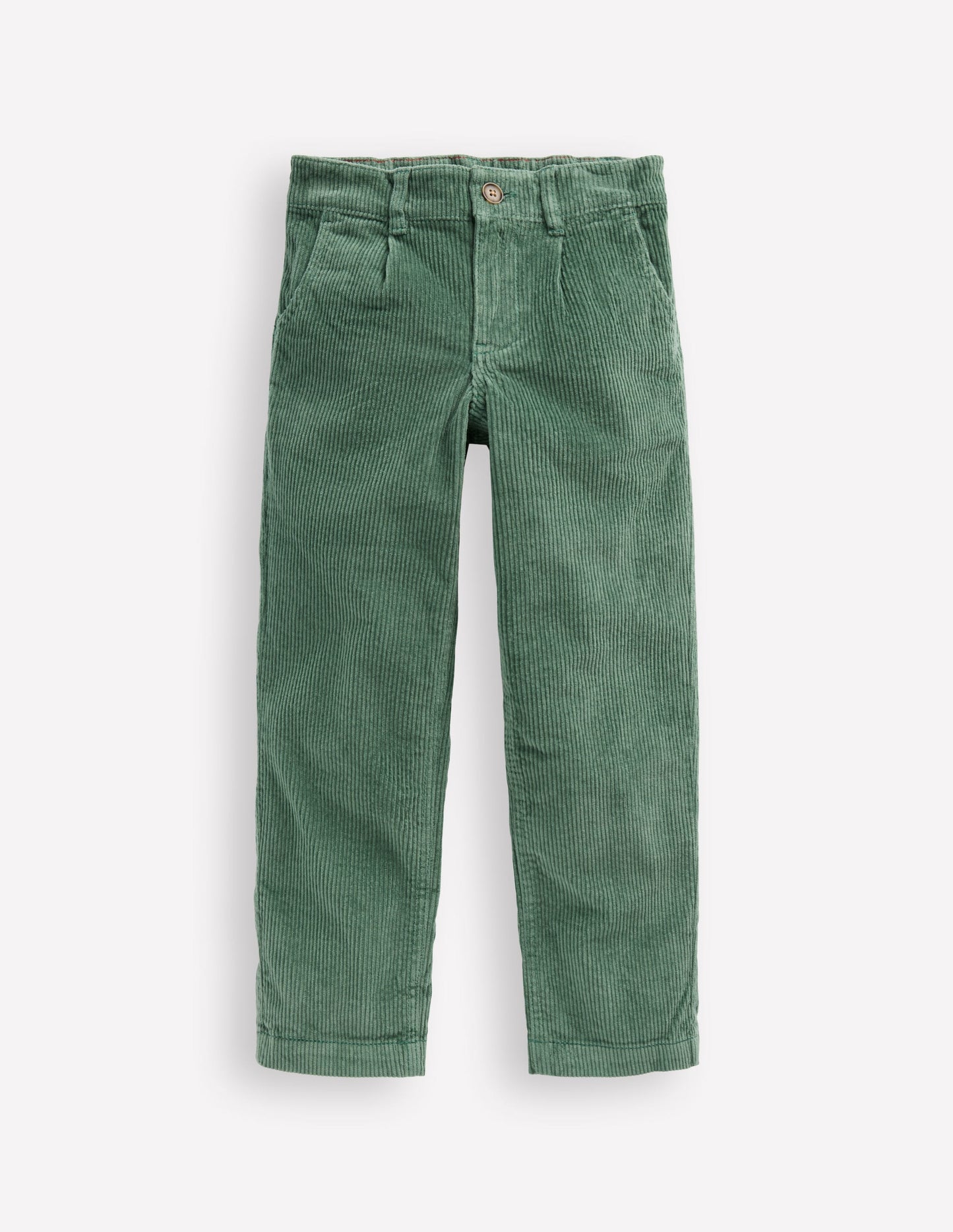 Hose mit Faltendetail vorn-Kiefergrün Cord