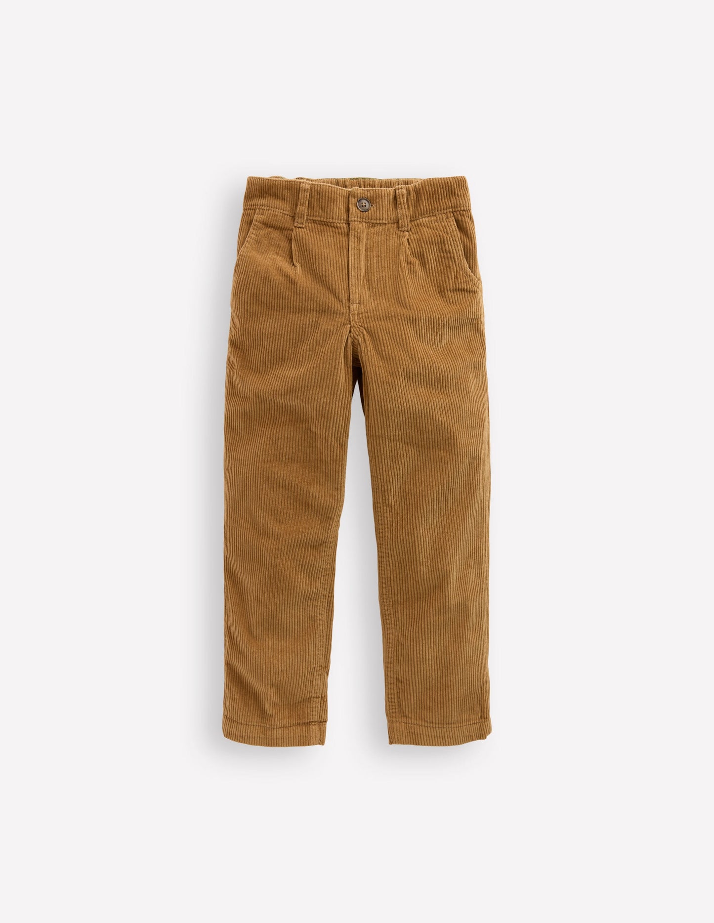 Hose mit Faltendetail vorn-Kamelbraun, Cord