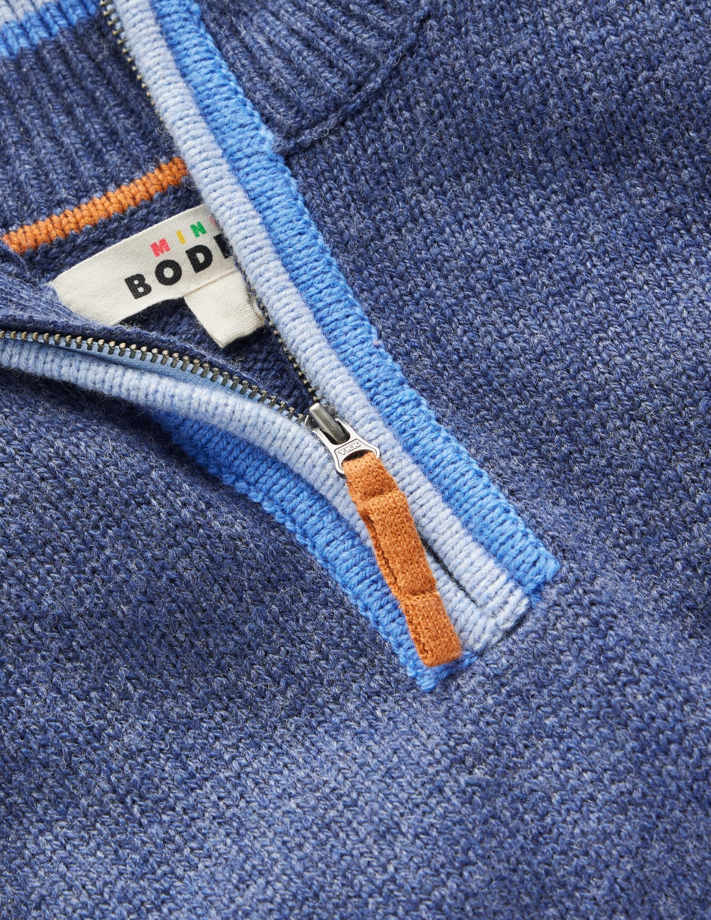 Klassischer Pullover mit halblangem Reißverschluss-Schuluniform-Marineblau