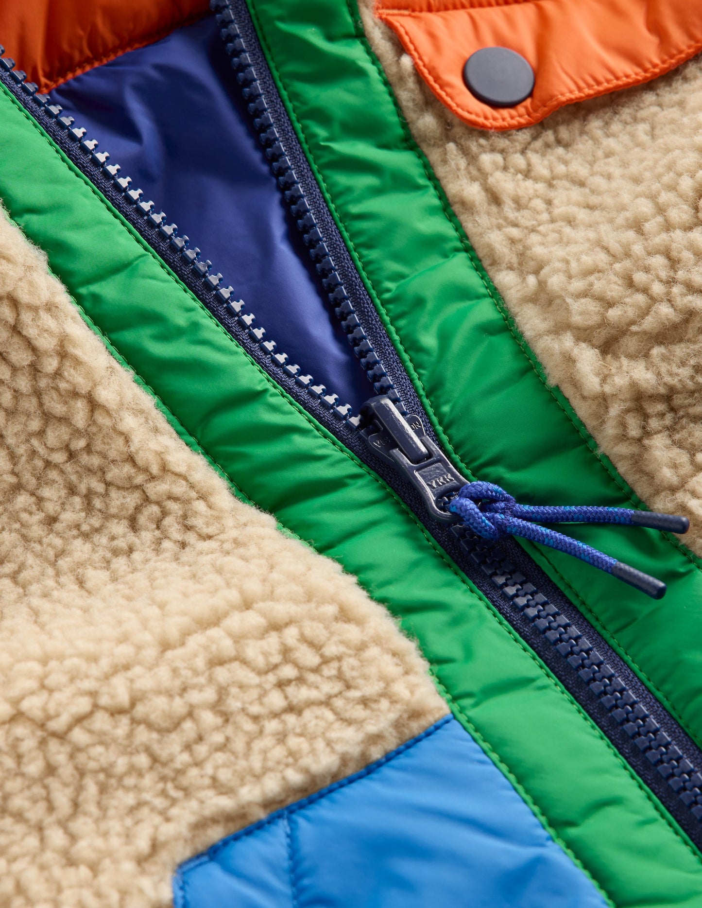 Kuschelige Teddyfelljacke zum Wenden-Mazarinblau