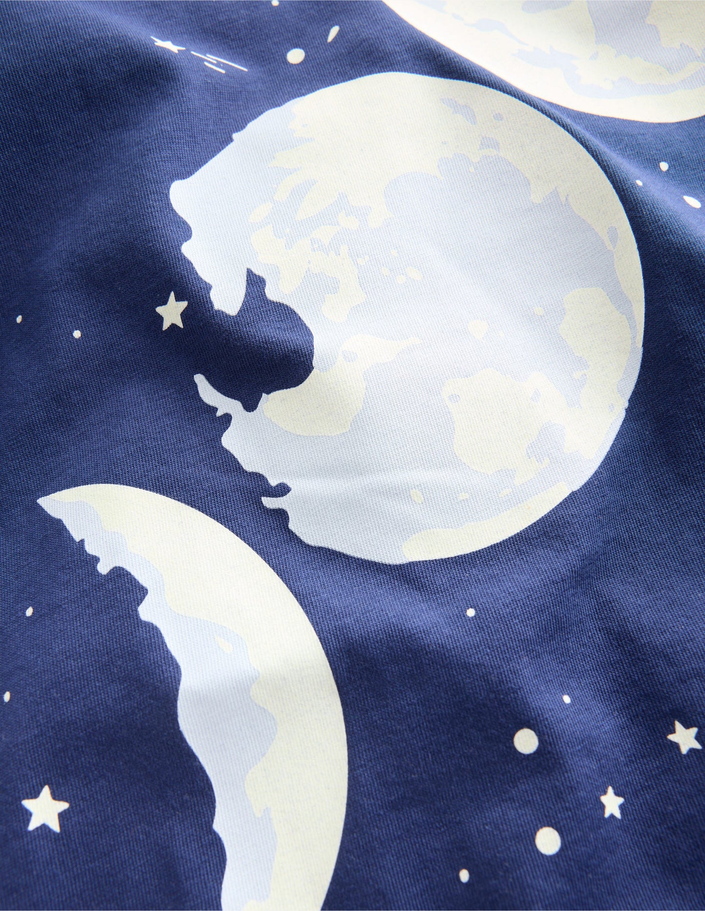 Im Dunkeln leuchtendes Langarmshirt-Schuluniform-Marineblau Mond