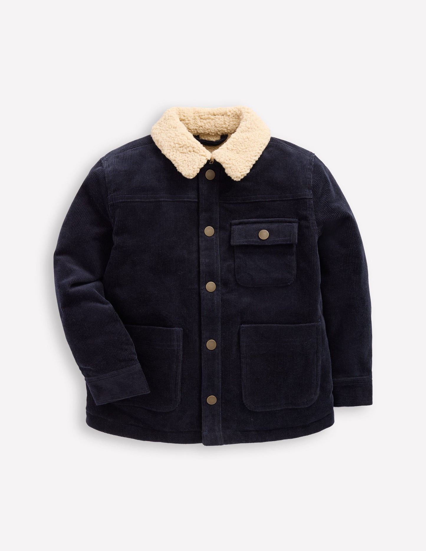 Cordjacke mit Teddyfellfutter-Schuluniform-Marineblau