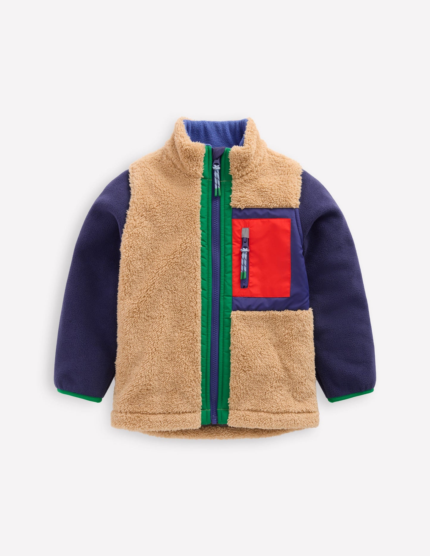 Kuschelige, winddichte Fleecejacke-Sand
