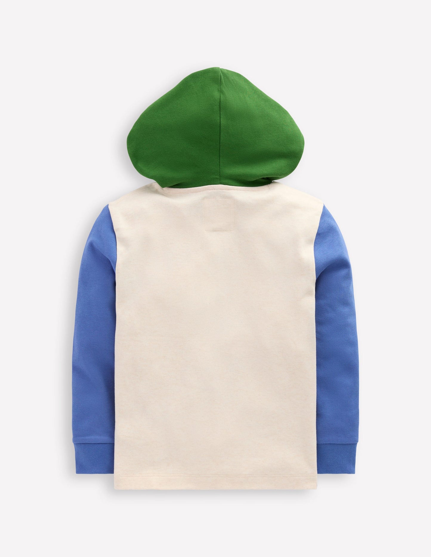 Mittelschwerer Kapuzenpullover-Haferbeige meliert/Flussblau