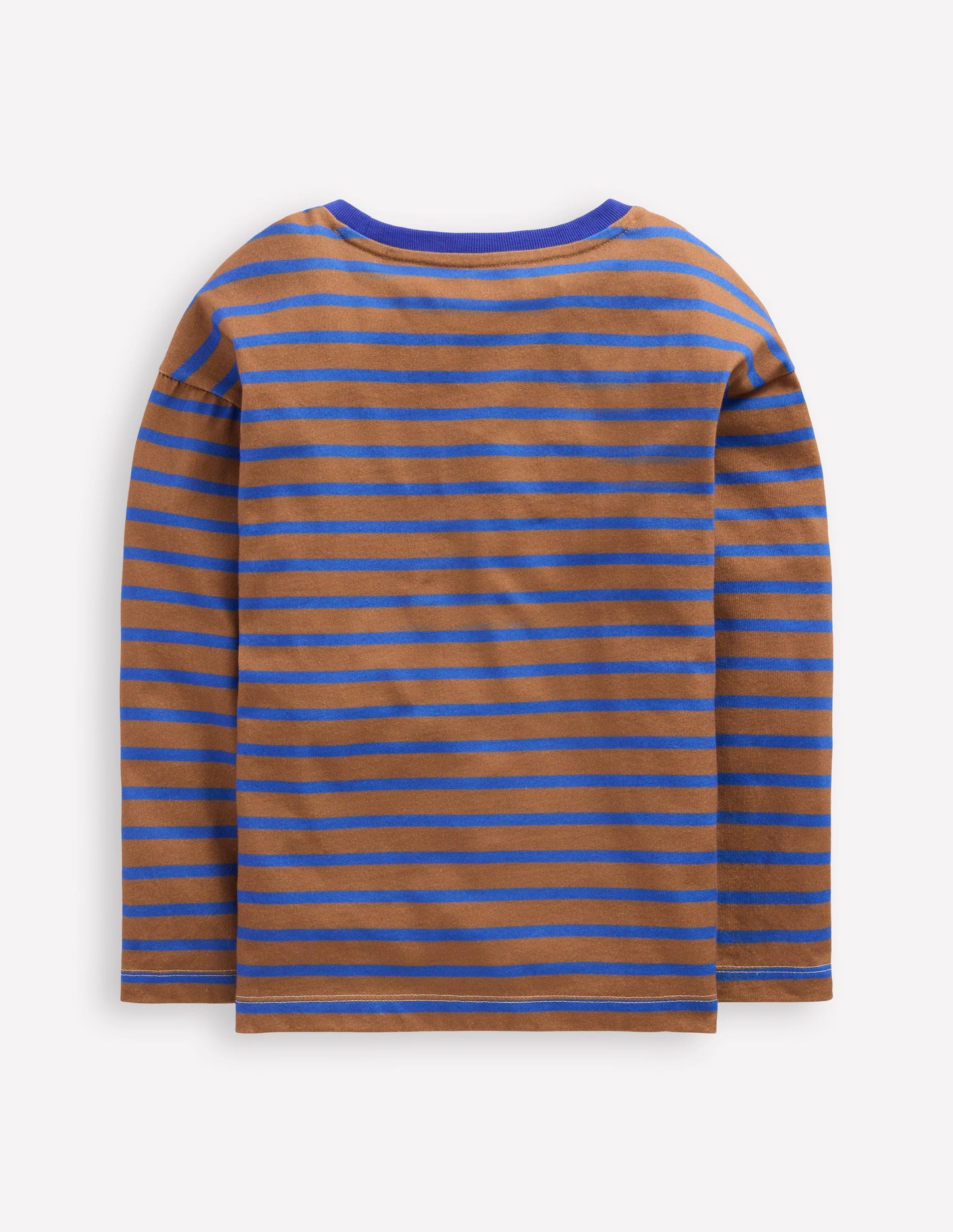 Breton-T-Shirt-Cognac/Leuchtendes Blau