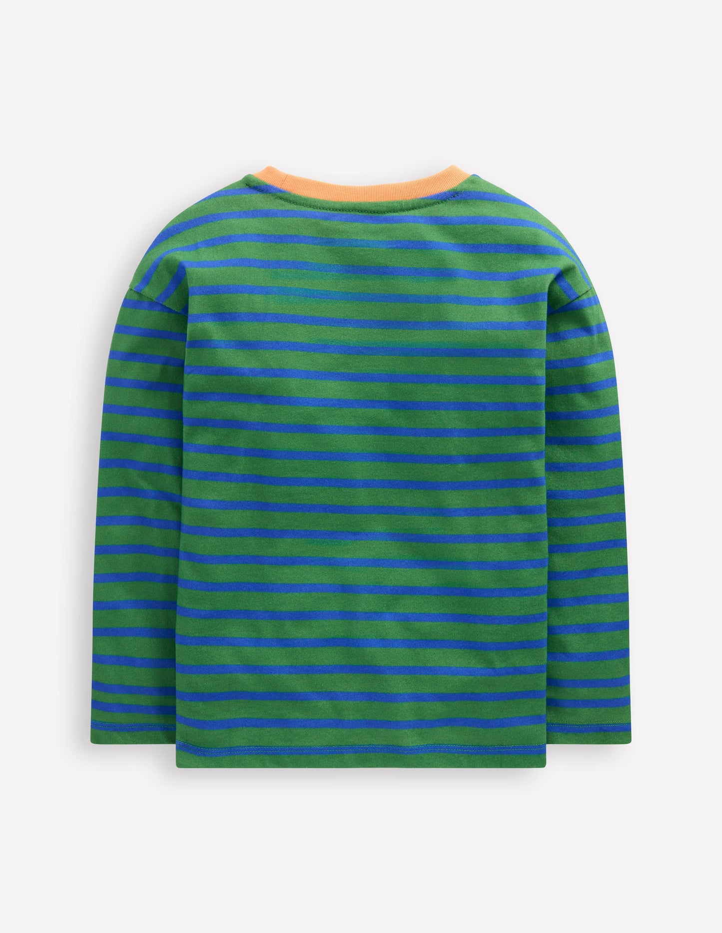 Breton-T-Shirt-Leuchtendes Blau/Leguangrün