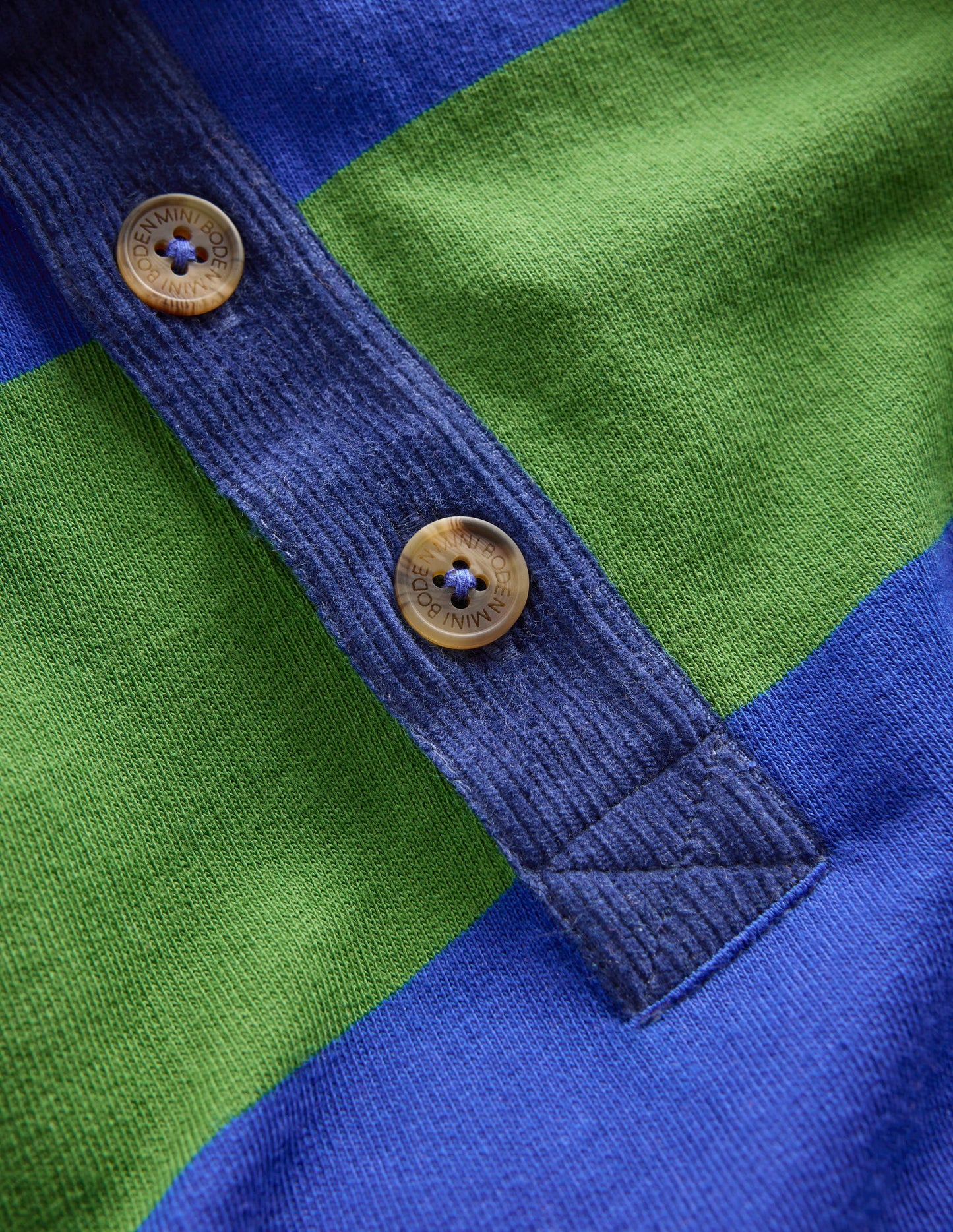 Sweatshirt mit Kragen-Brokkoligrün/Leuchtendes Blau