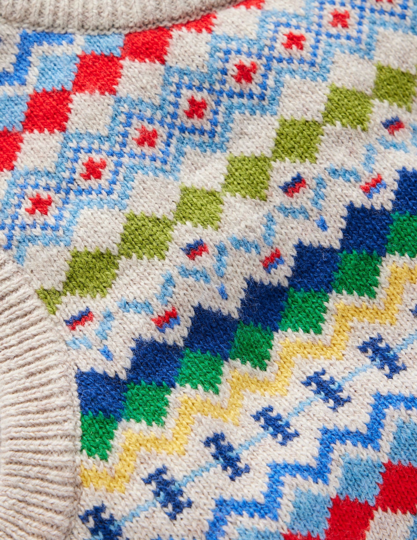 Fair-Isle-Pullunder-Hellbeige Meliert, Fair-Isle-Muster