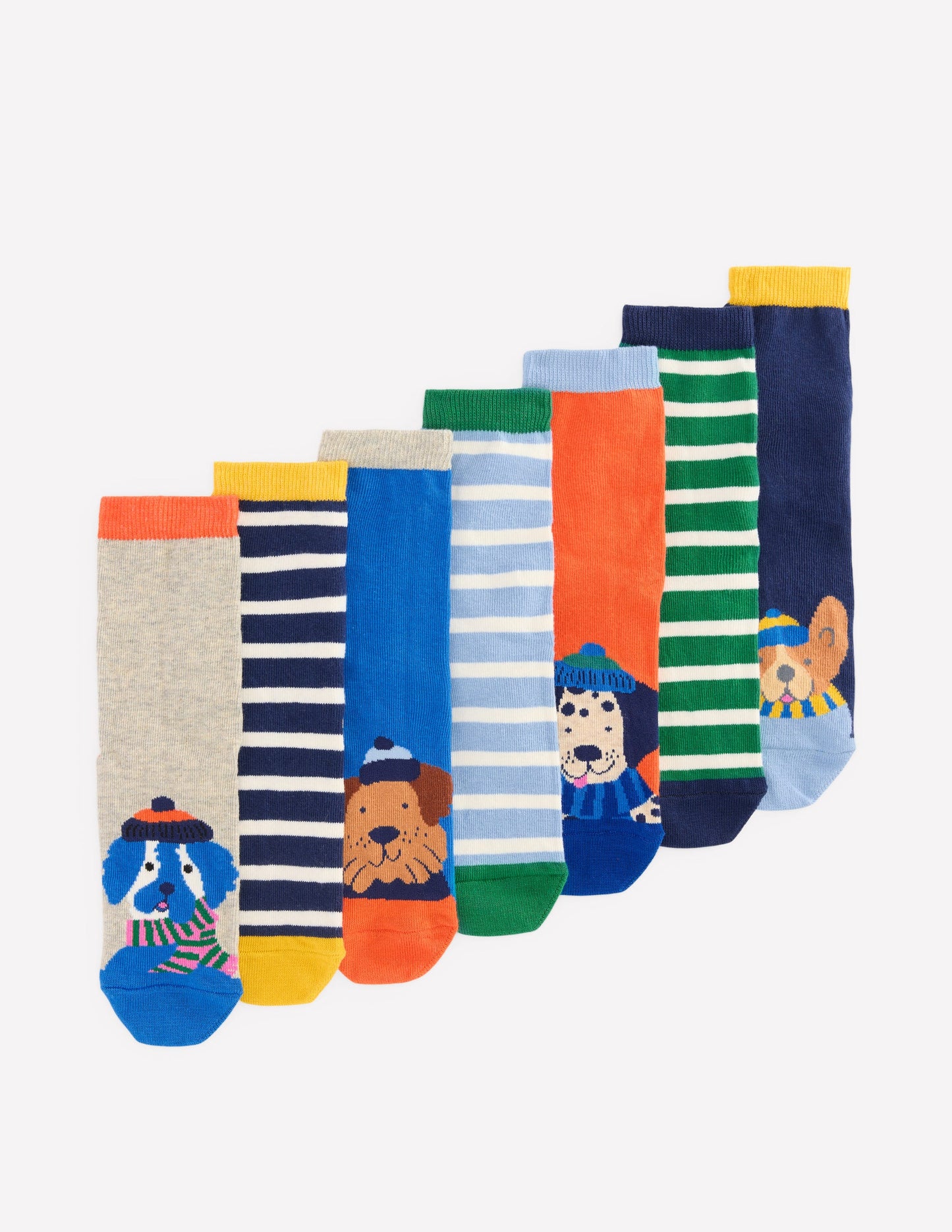 Socken im 7er-Pack-Hund Streifen