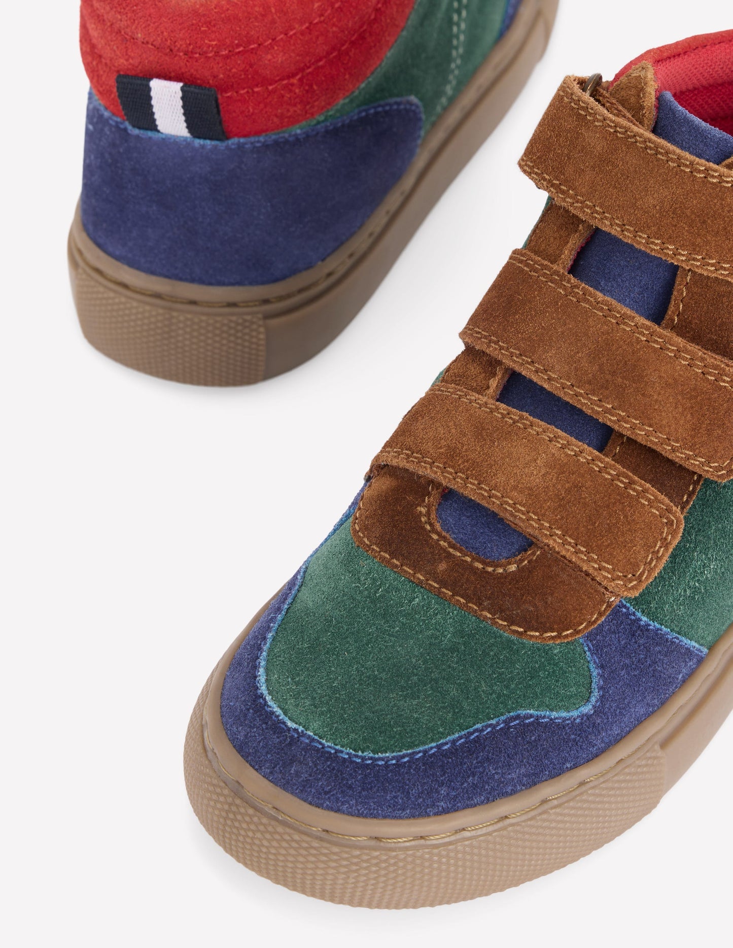 Hohe Sneaker aus Wildleder-Kiefergrün Blockfarben