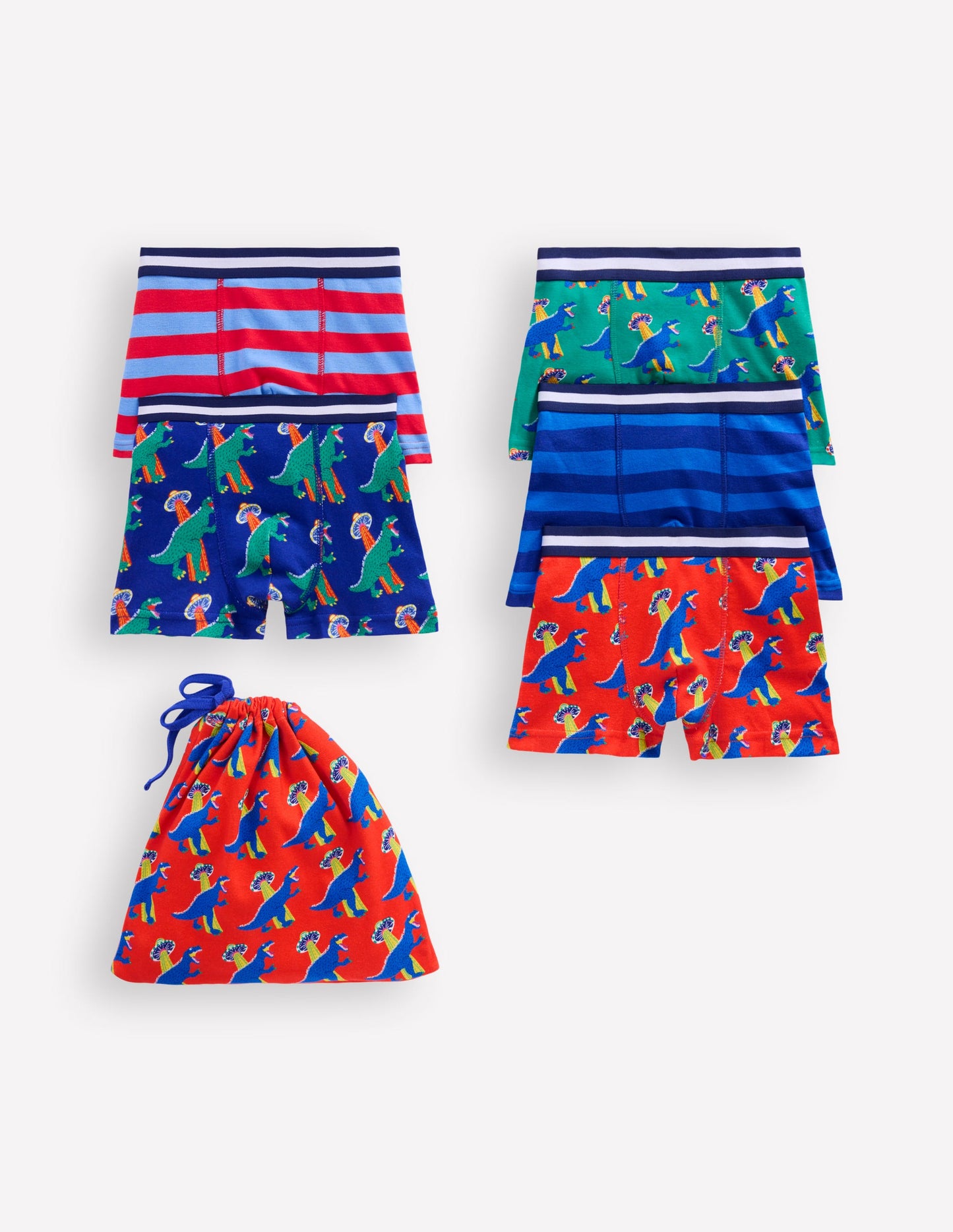 Boxershorts im 5er-Pack-Bunt Dino/Streifen