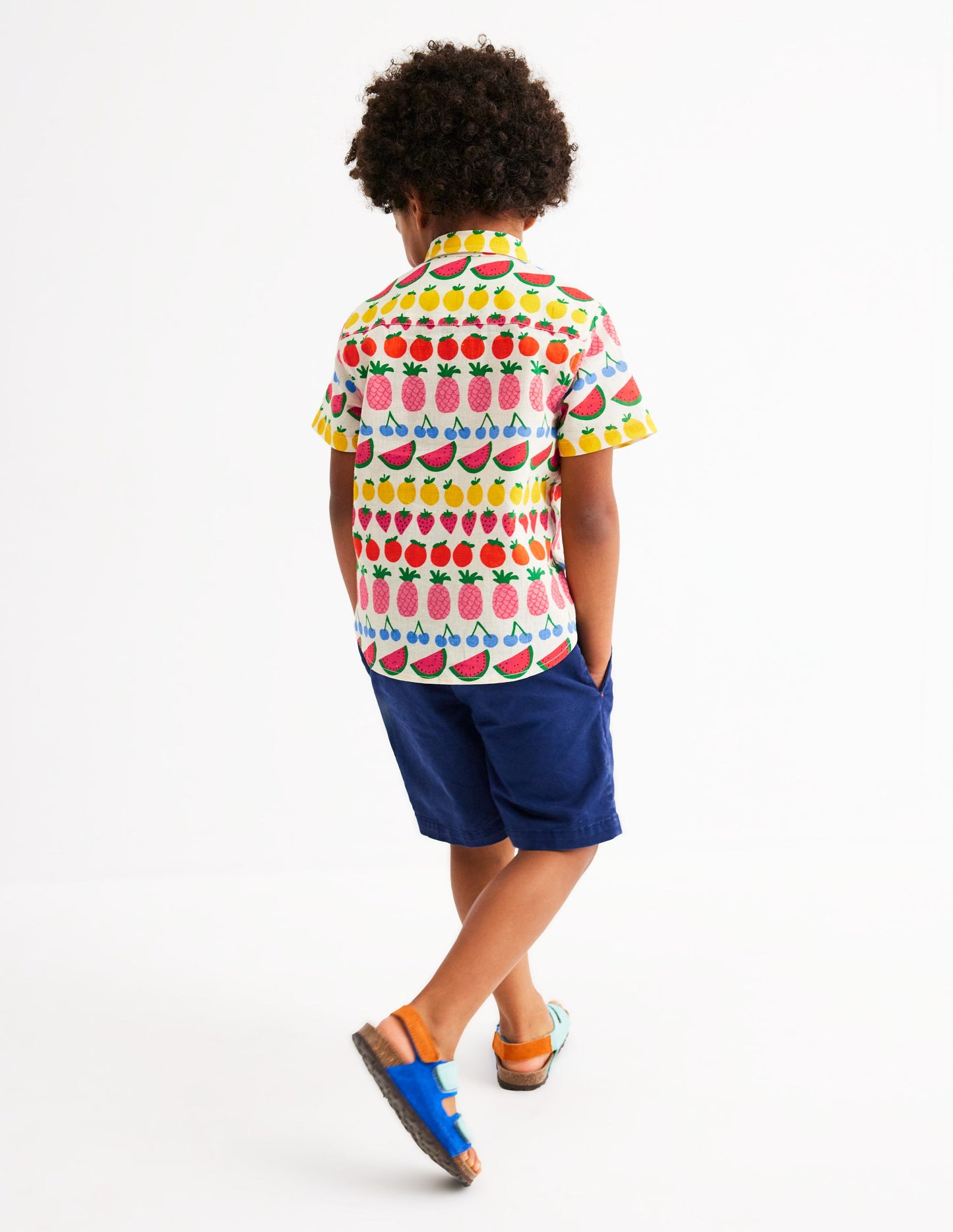 Hemd aus Baumwollleinen-Frucht Streifen