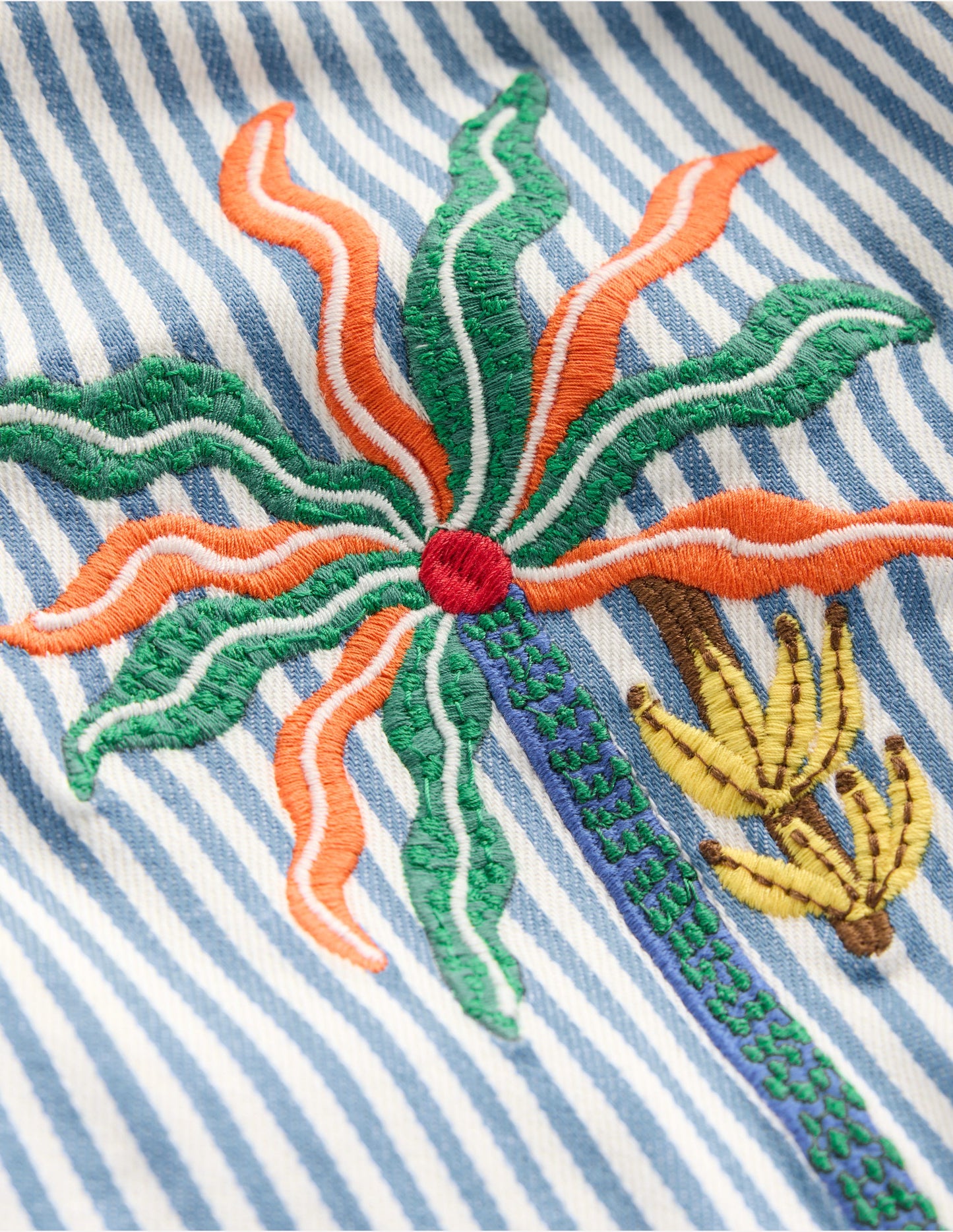 Short en coton à enfiler-Broderie coutil campanule