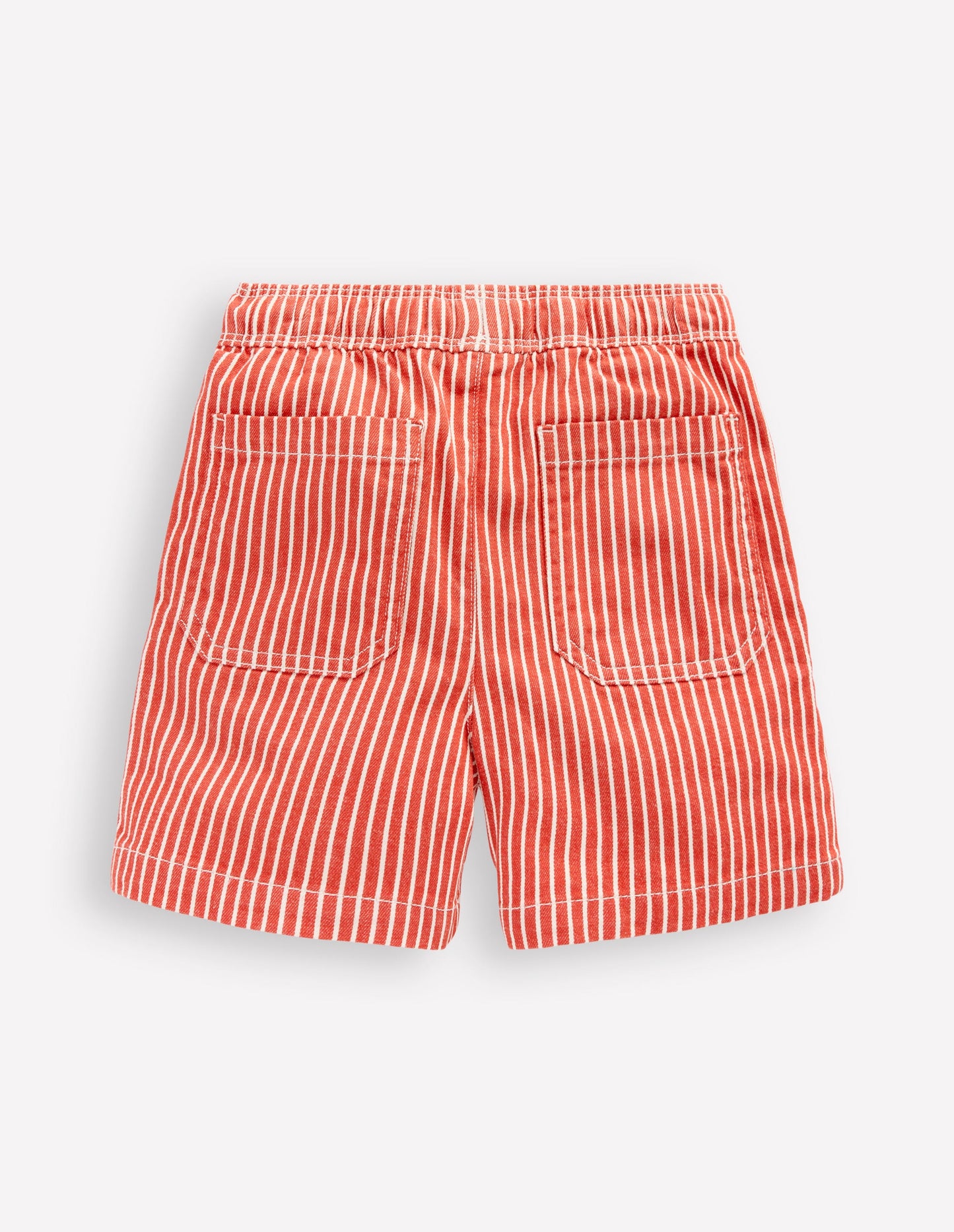 Short en coton à enfiler-Coutil rouge