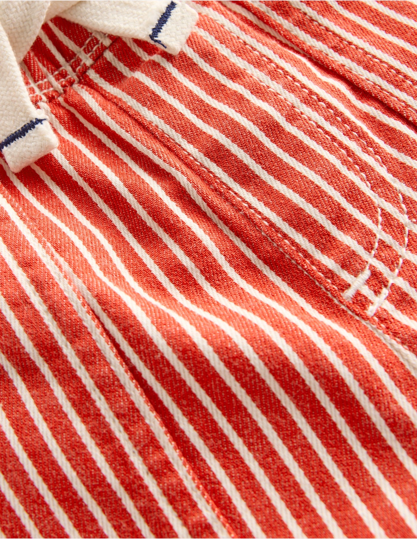 Short en coton à enfiler-Coutil rouge