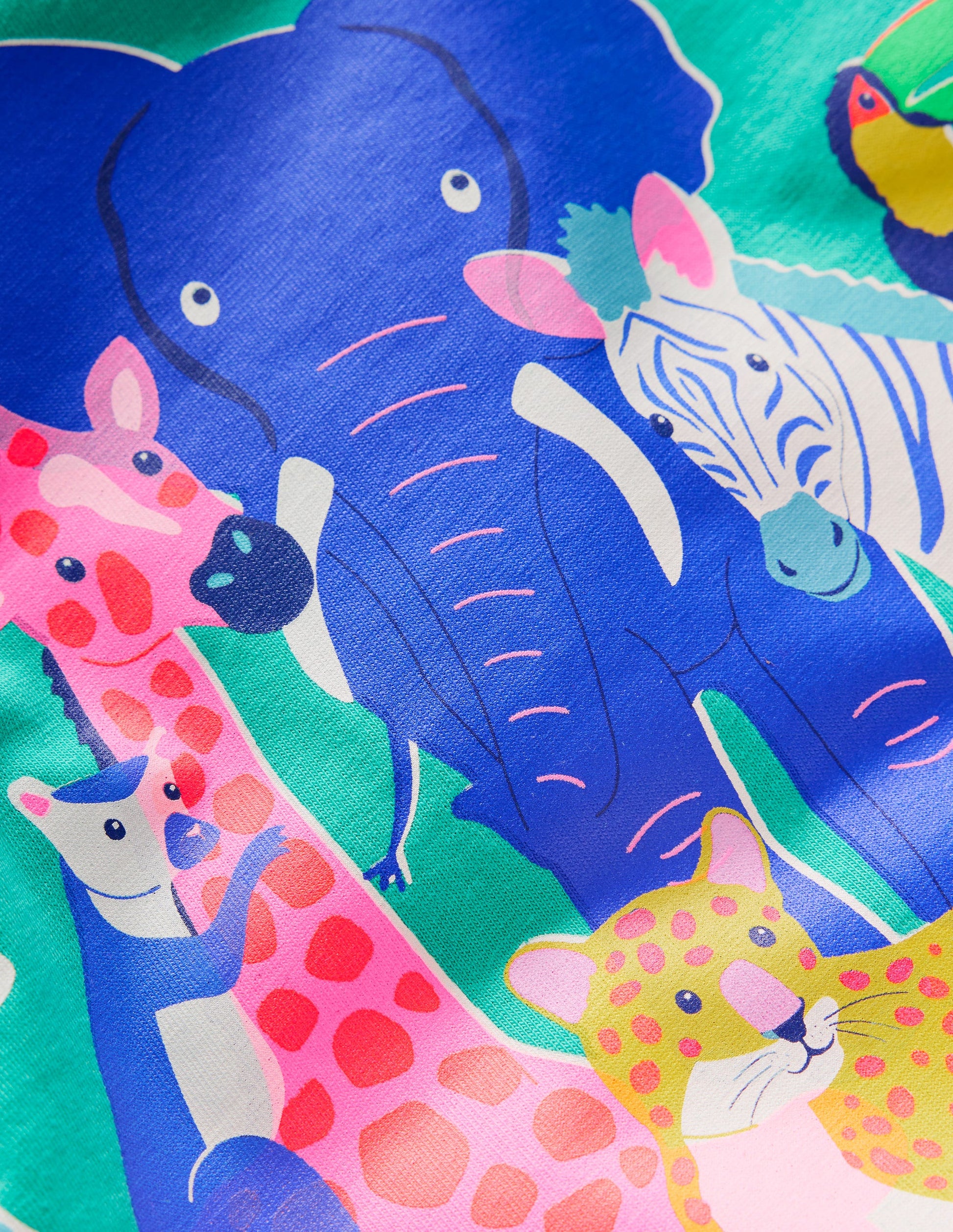 Riso T-Shirt-Aquamarinblau Dschungeltiere-3