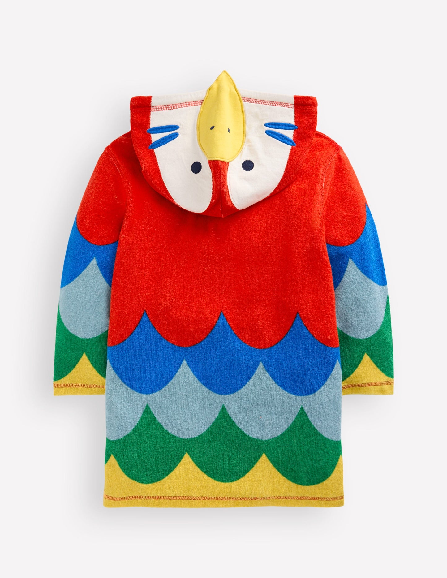 Frottee-Badeponcho mit Applikation-Bunt Regenbogen Papagei
