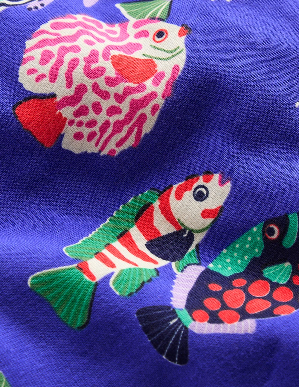 Pyjama court douillet phosphorescent-Poissons bleu héron