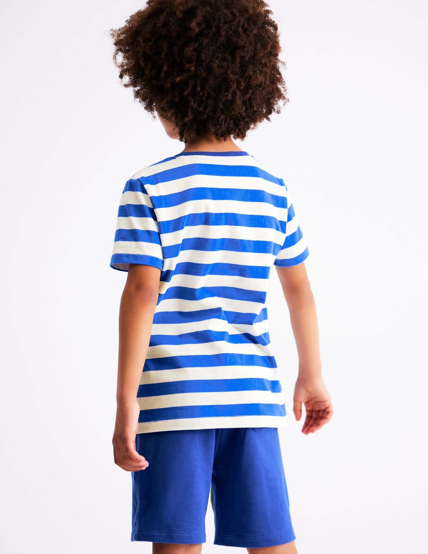 Bouclé-T-Shirt-Galerieblau/Naturweiß Fruchtgesicht