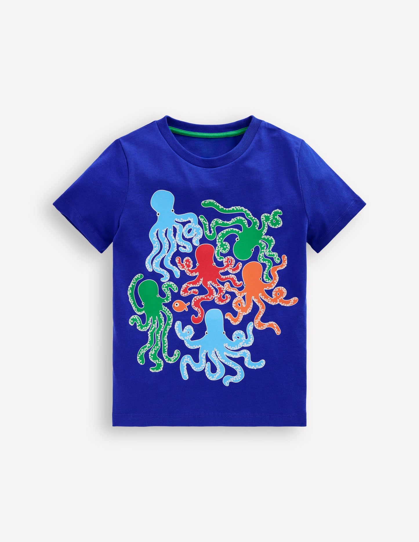 Im Dunkeln leuchtendes T-Shirt-Leuchtendes Blau Tintenfisch