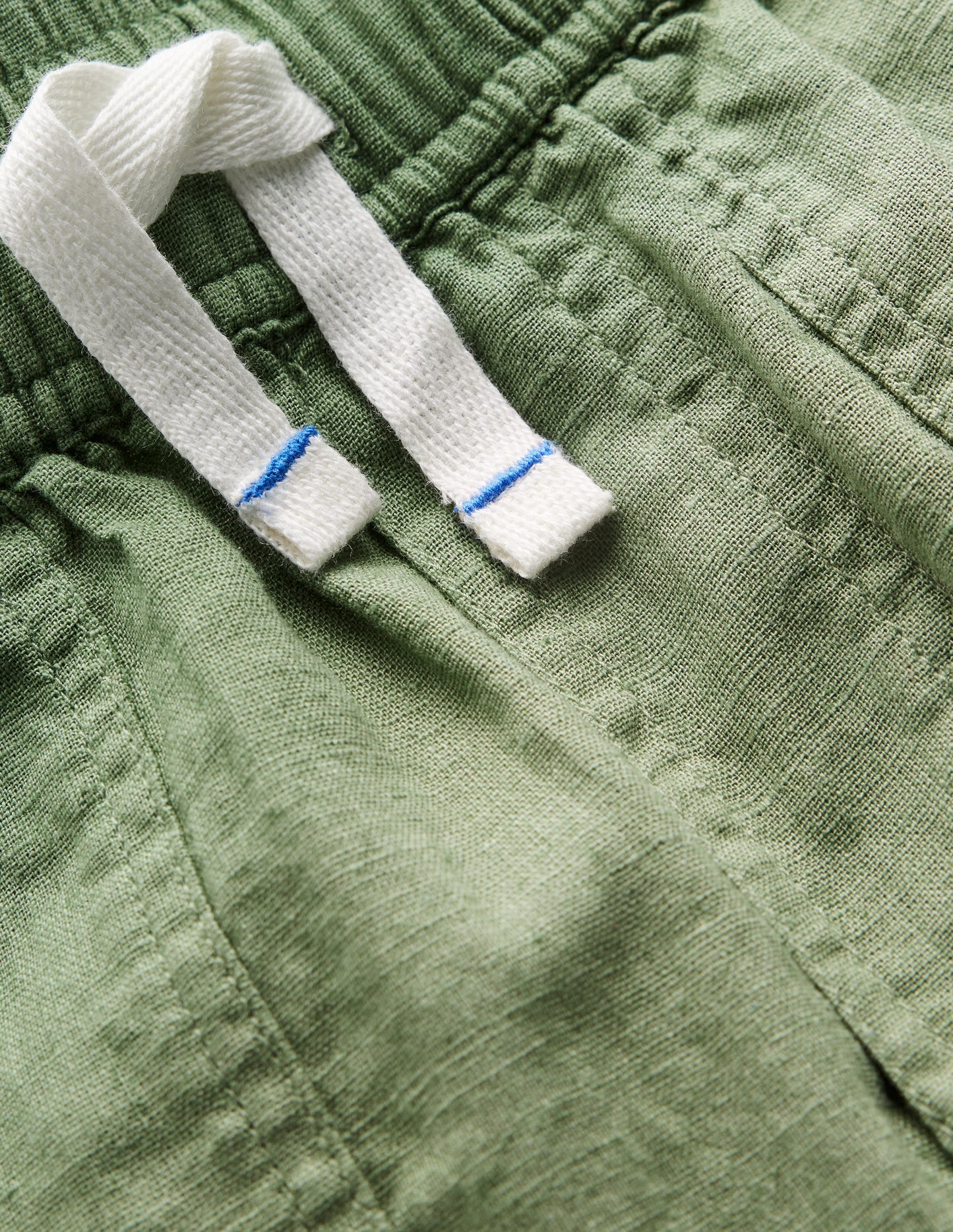 Baumwoll-Leinen-Hose zum Hineinschlüpfen-Krötengrün