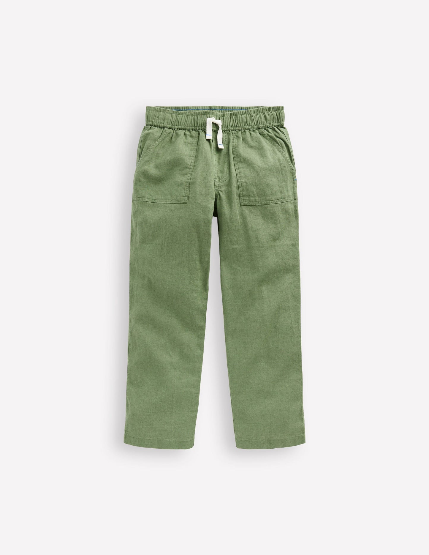 Baumwoll-Leinen-Hose zum Hineinschlüpfen-Krötengrün