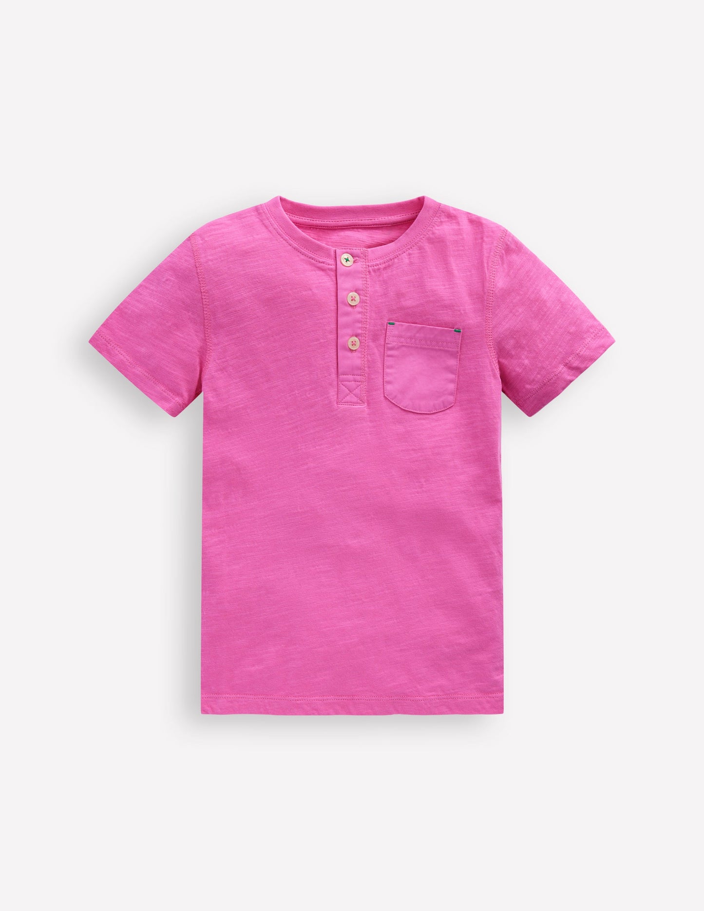 Kurzärmeliges Henley-T-Shirt-Erdbeere