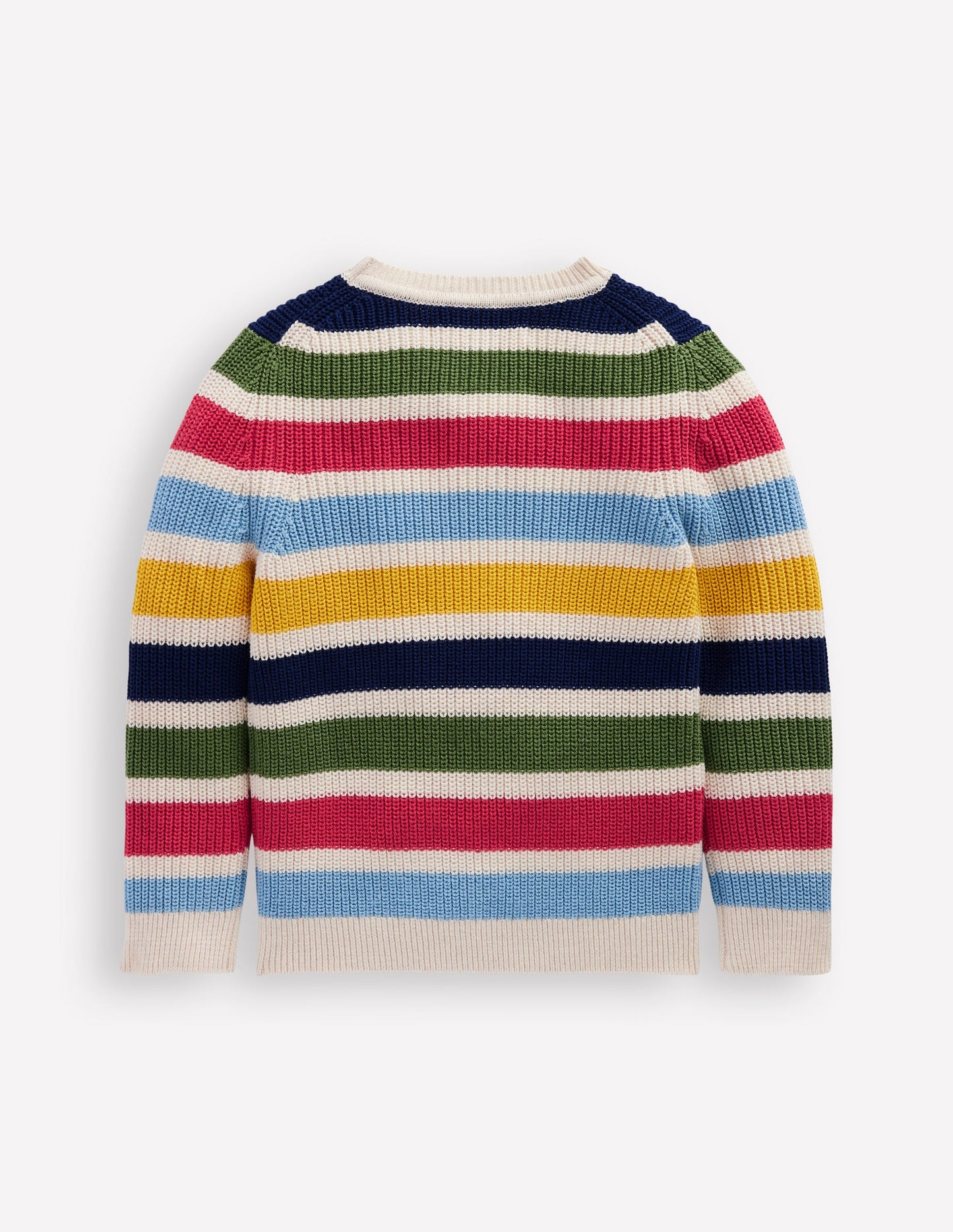 Baumwollpullover für den Alltag-Ackerbohnengrün/Pink, Gestreift