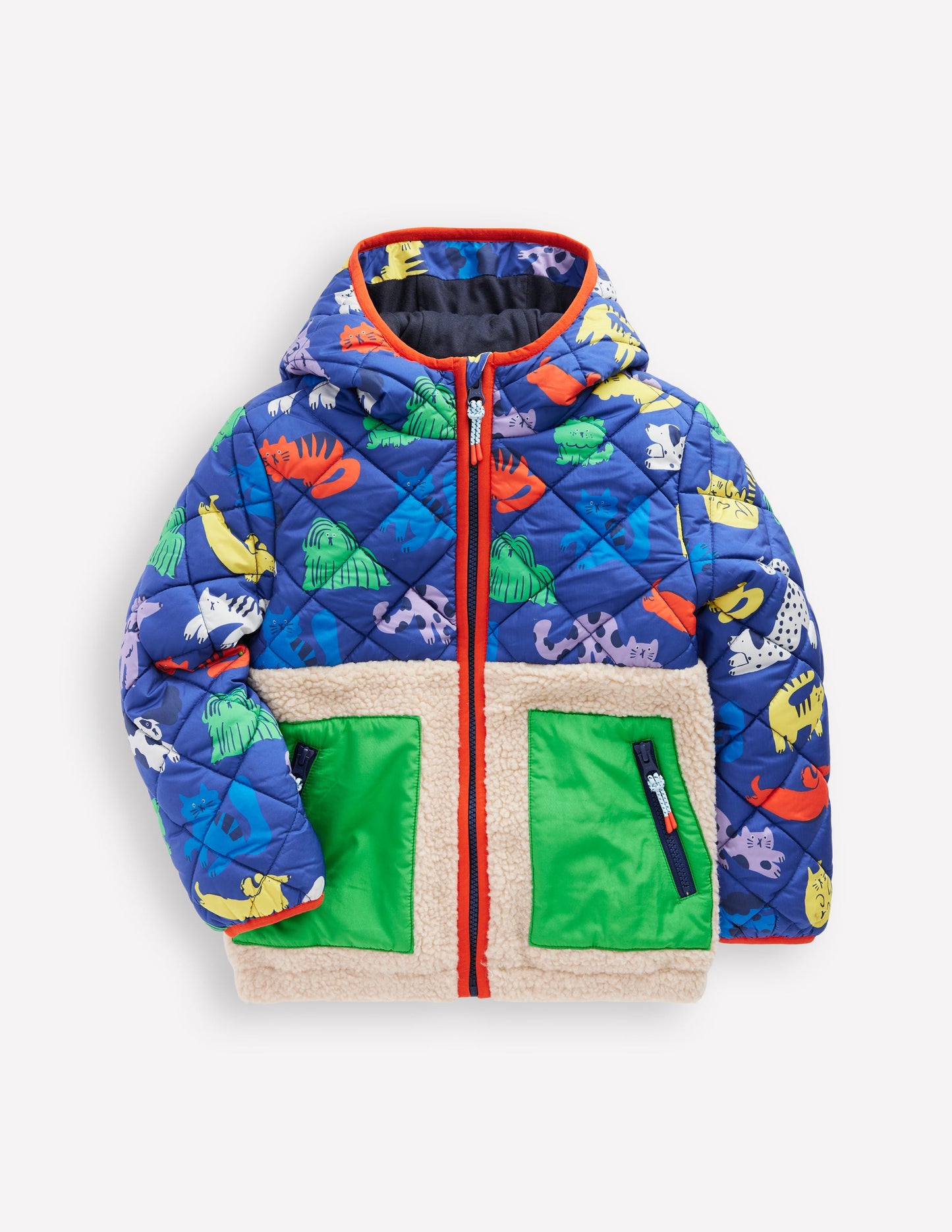 Veste en borg mélangé-Animaux arc-en-ciel